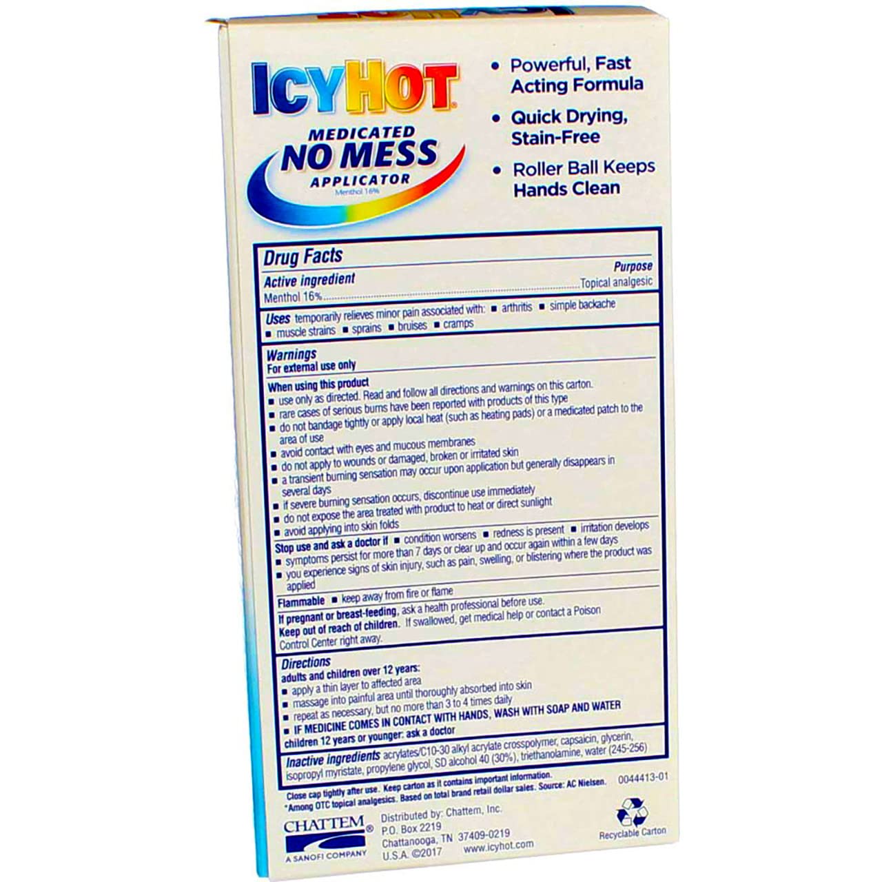 Icy Hot Medicated No Mess Applicator Max-Strength 2.5 Ounce (73ml) (6 Pack) Icy Hot buy supplements canada