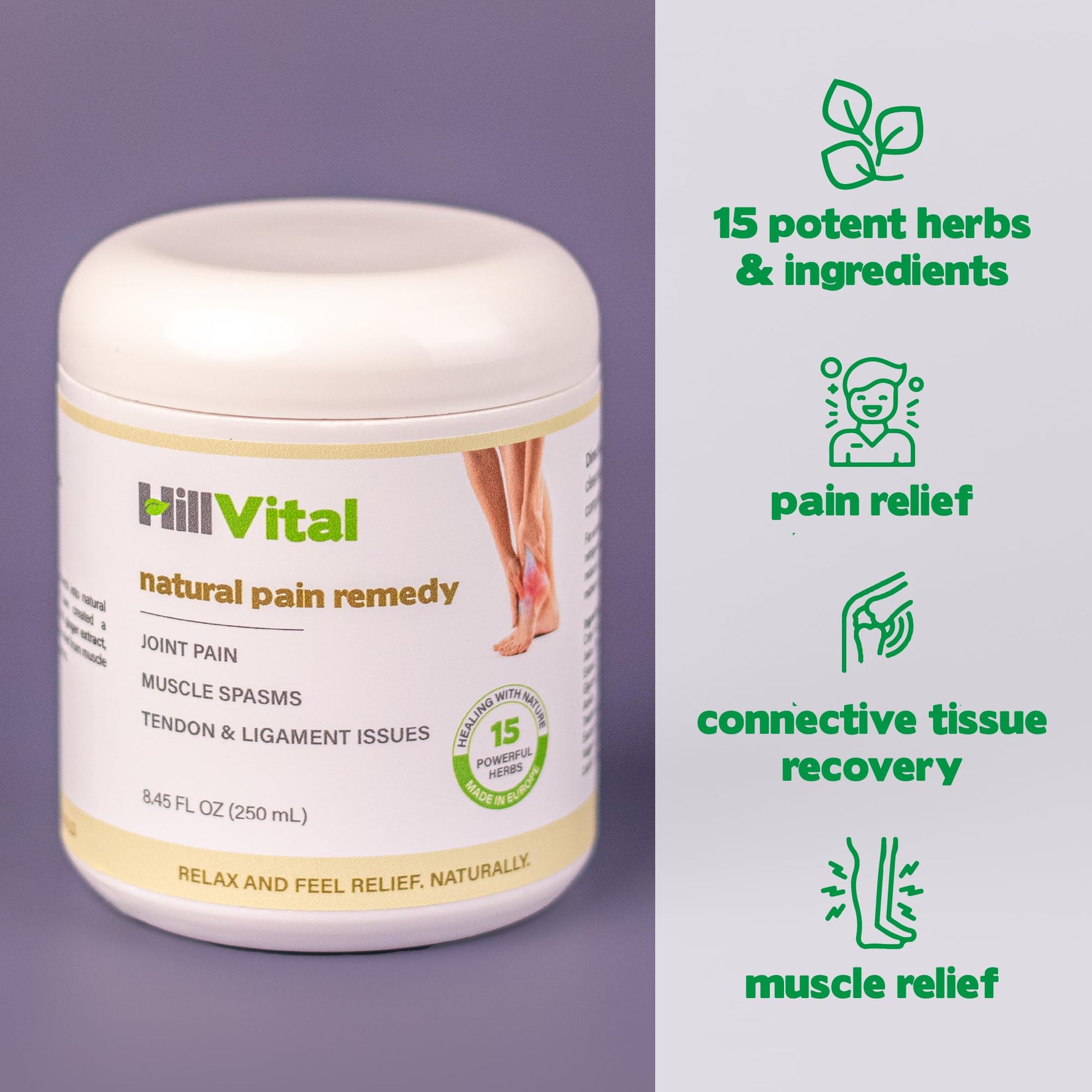 HillVital Joint and Muscle Support – Sore Muscle Relief, Comfort Balm for Aching Joints, Neck, Hands, Feet, Back, Non Greasy Body Rub Sore Muscles Cream, Strong Topical Mixture for Pain Complaints Hill Vital Natural Solutions buy supplements canada