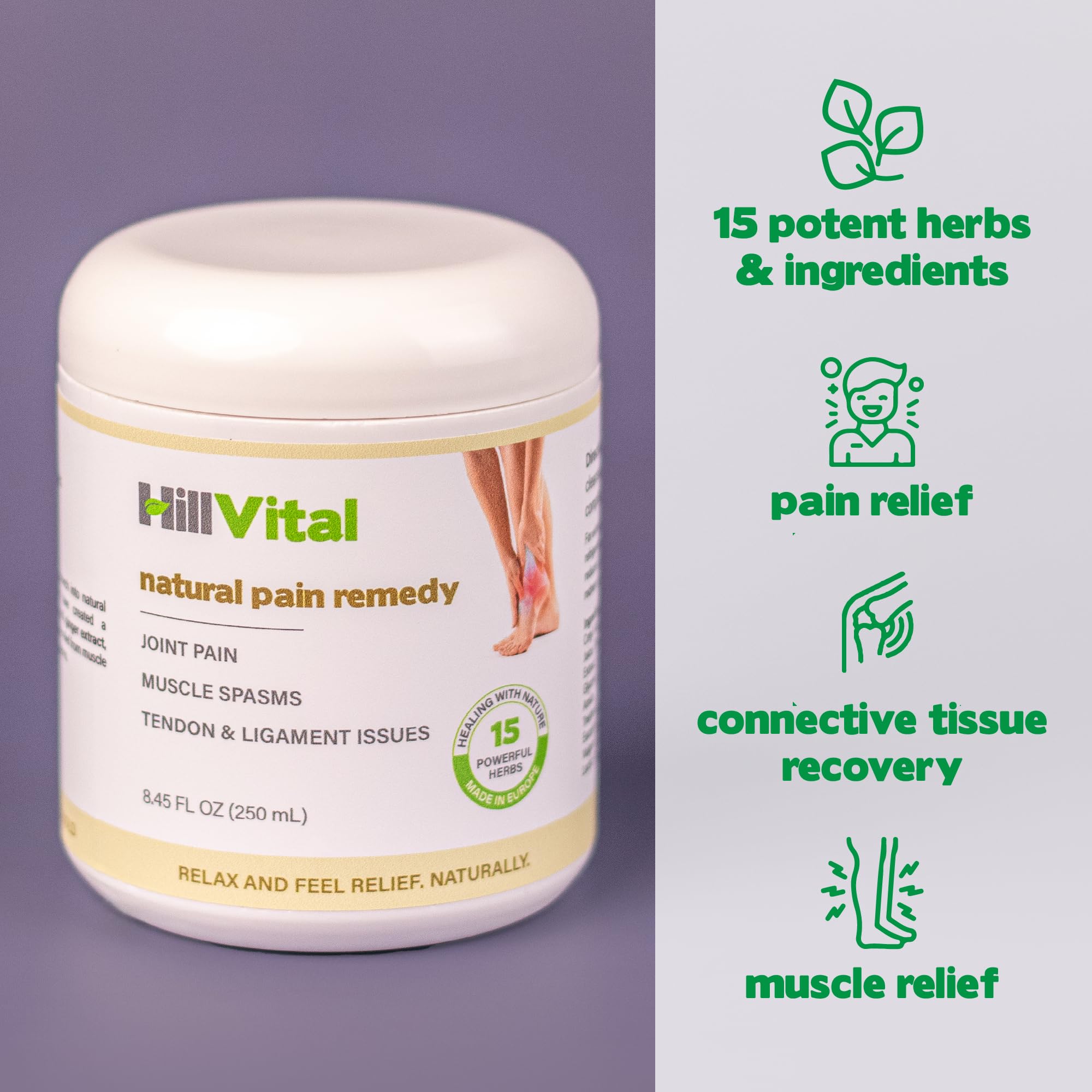 HillVital Joint and Muscle Support – Sore Muscle Relief, Comfort Balm for Aching Joints, Neck, Hands, Feet, Back, Non Greasy Body Rub Sore Muscles Cream, Strong Topical Mixture for Pain Complaints Hill Vital Natural Solutions buy supplements canada
