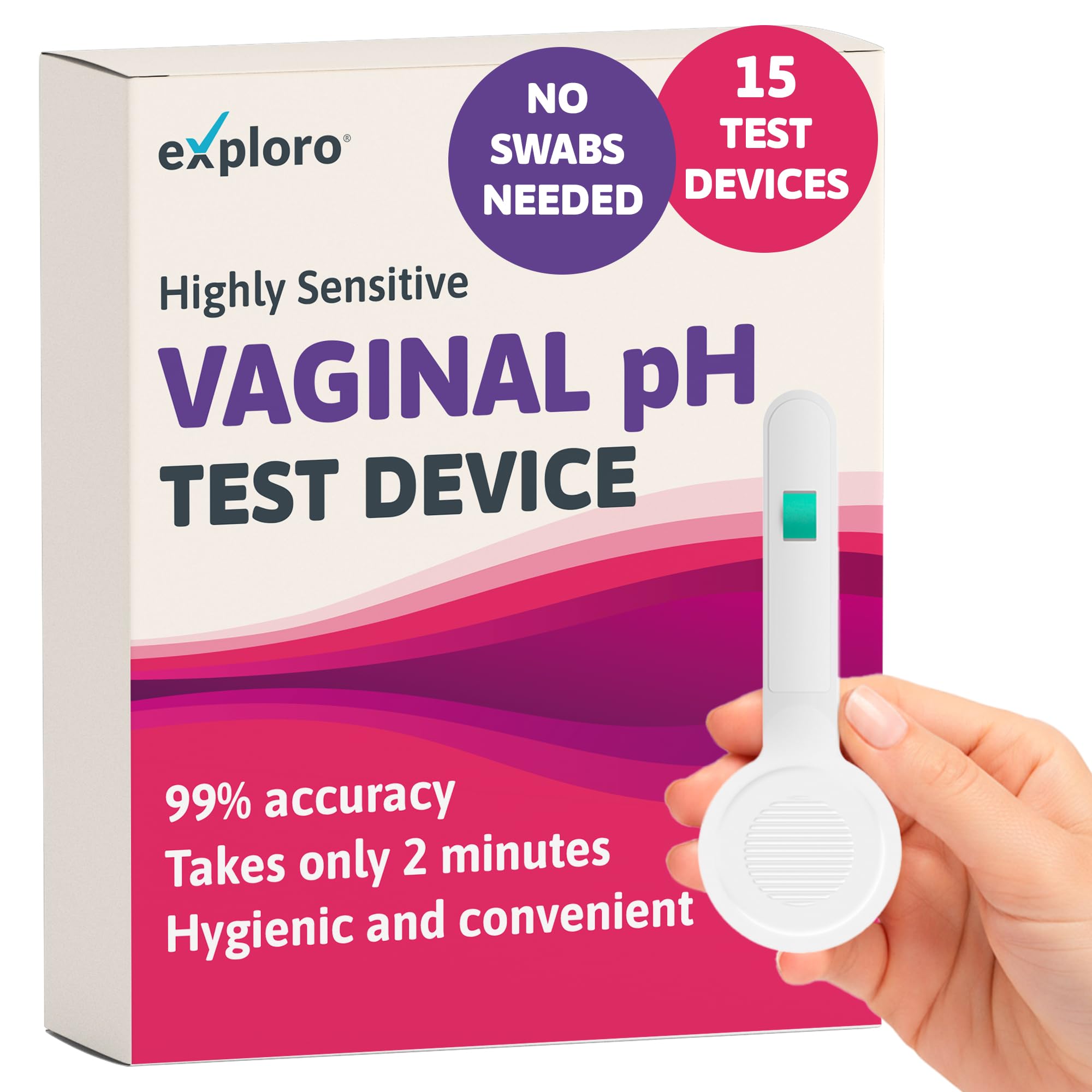 Exploro Vaginal pH Balance Test, PH Balance for Women, Vaginal Health pH Test Device, Vaginal Infection Test Kit Alternative to pH Test Strips & PhD Boric Acid, (Pack of 15) Devices Exploro buy supplements canada