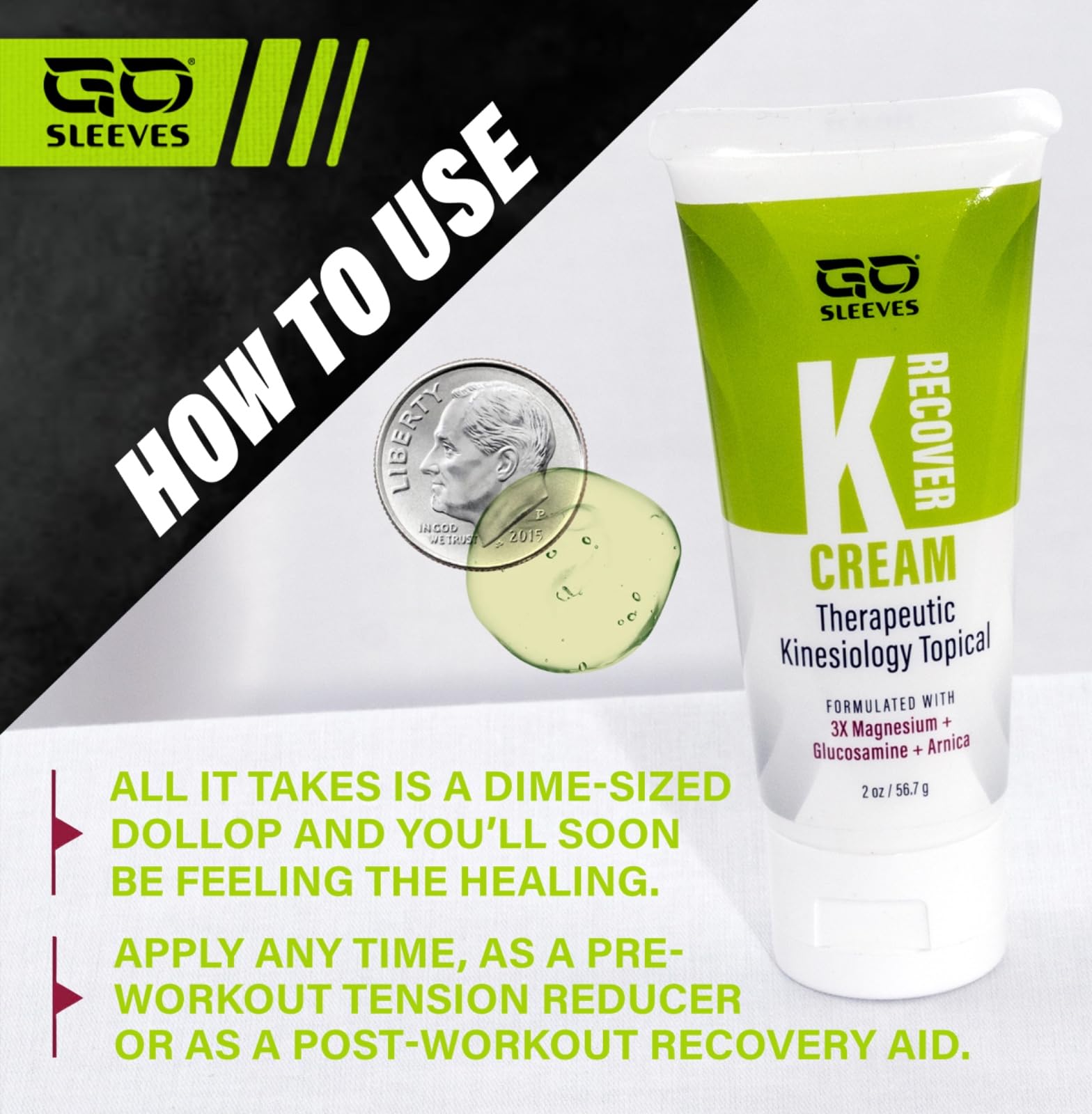 Go Sleeves Sports Recovery Cream - Concentrated Muscle and Joint Recovery Lotion – Magnesium Chloride Cream with Arnica for Muscle Pain and Stiffness from Running, Exercise, Backache – 2 Ounces GO SLEEVES buy supplements canada