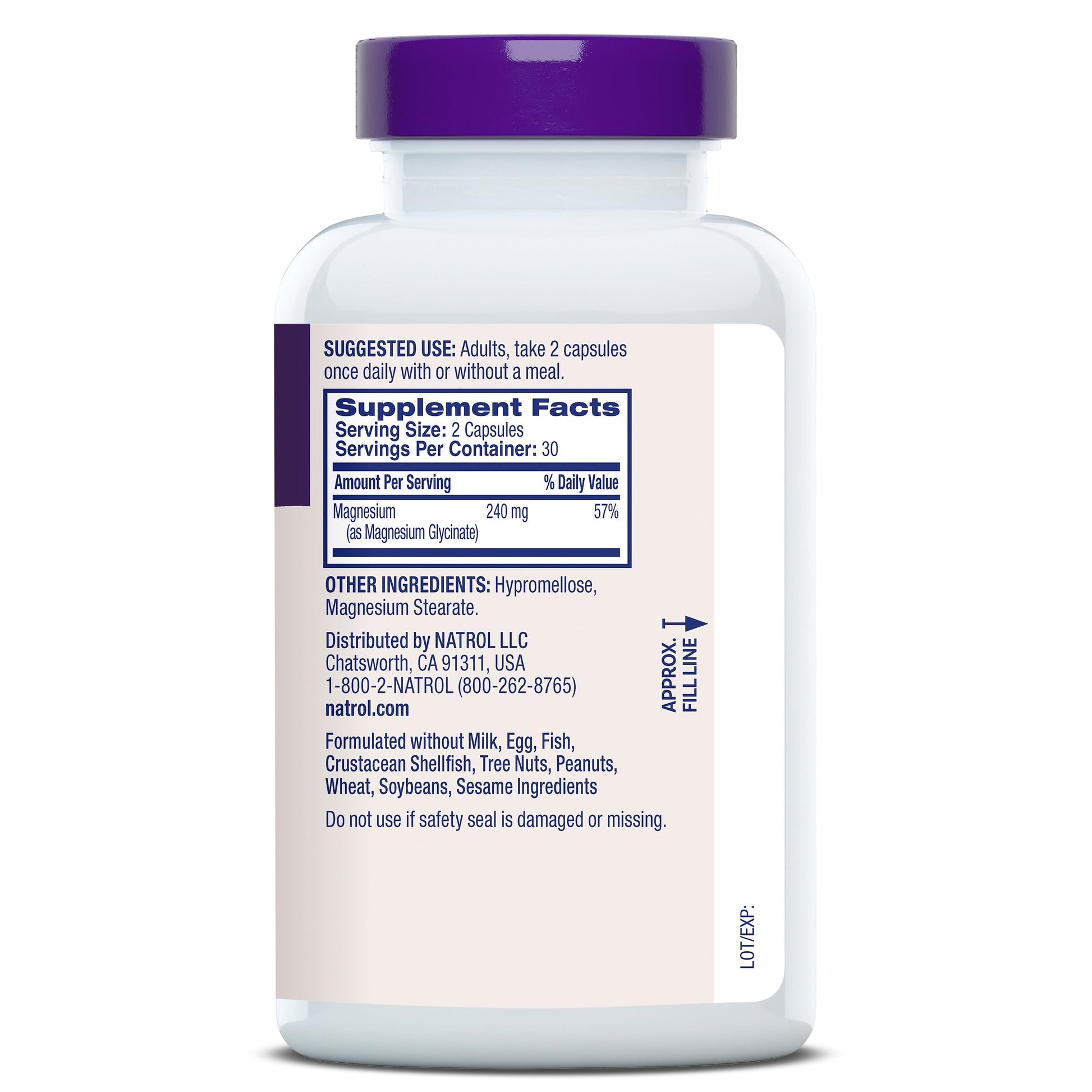 Natrol Magnesium Glycinate Supplements 240 mg - High Absorption - Calm Magnesium Glycinate for Sleep - 60 Capsules, 30 Day Supply Natrol buy supplements canada