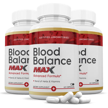 Justified Laboratories (3 Pack Blood Balance Max 1295MG Formula Supplement Pills Justified Laboratories buy supplements canada