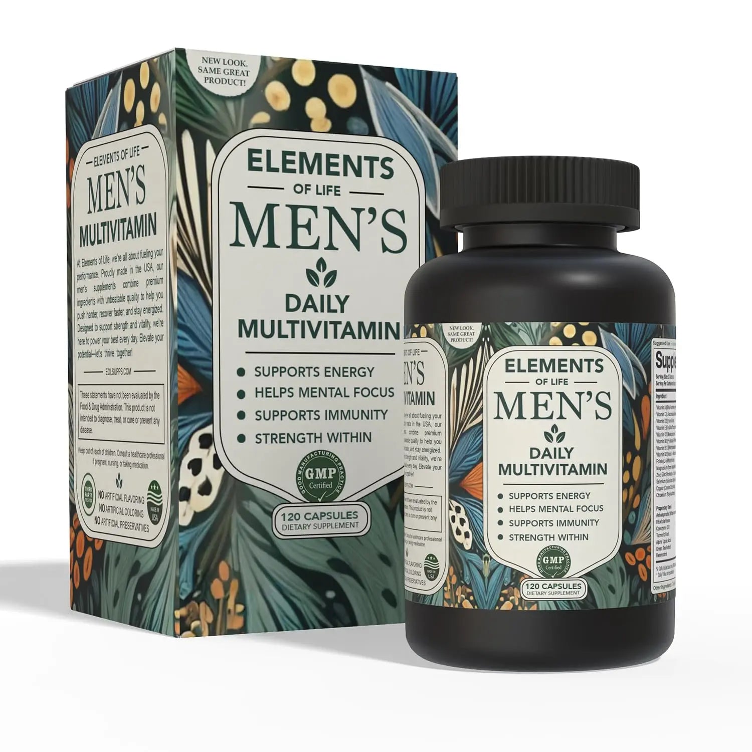 Multivitamin for Men with Vitamin D, K2, Zinc, Vitamin B12, A, E, B6, Calcium – Immune Health & Energy Support Daily Mens Multivitamins Elements of LIfe buy supplements canada