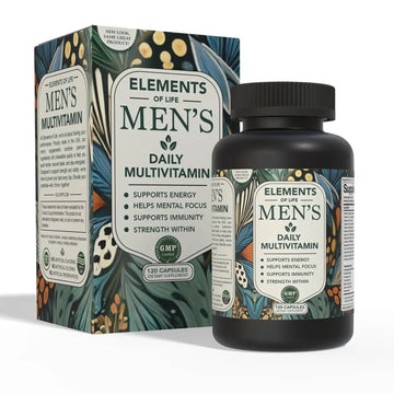 Multivitamin for Men with Vitamin D, K2, Zinc, Vitamin B12, A, E, B6, Calcium – Immune Health & Energy Support Daily Mens Multivitamins Elements of LIfe buy supplements canada