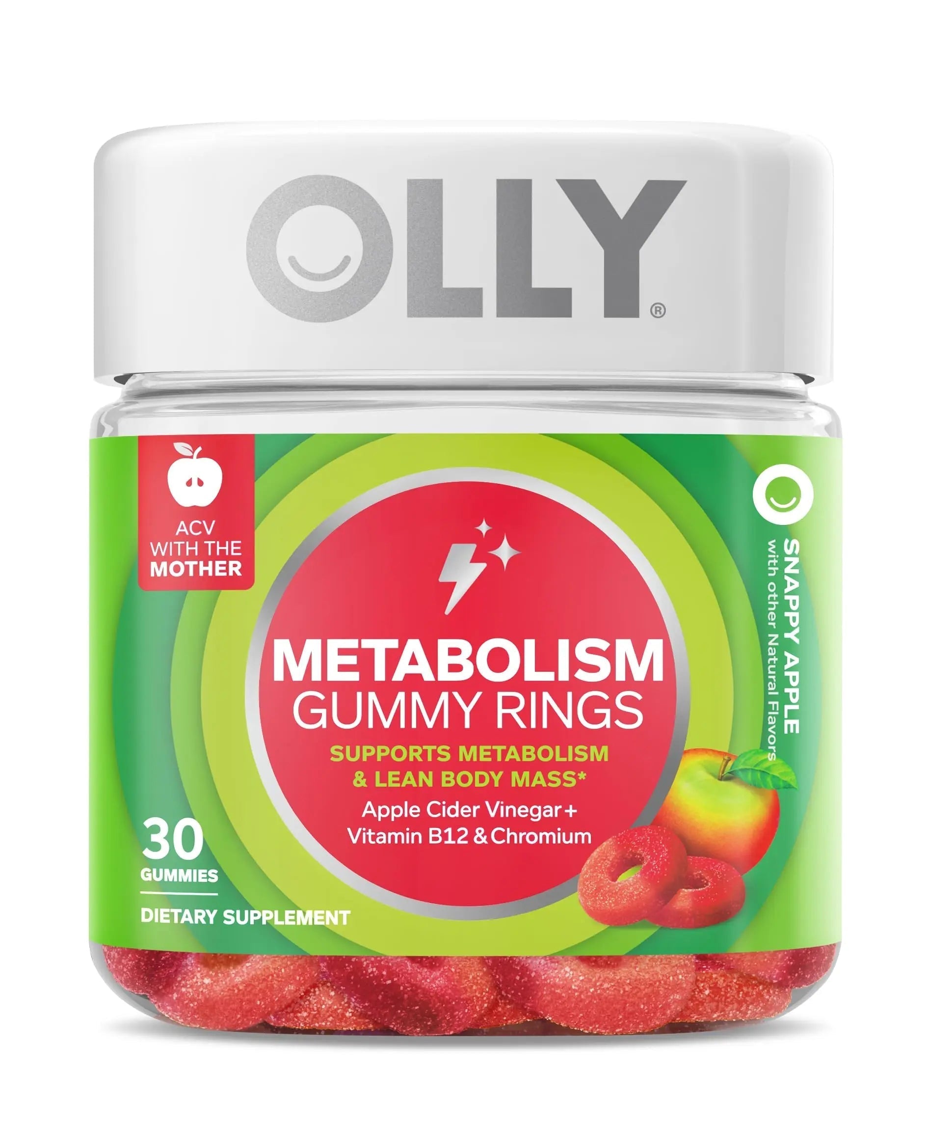 OLLY Multi + Probiotic Adult Multivitamin Gummy, 1 Billion CFUs, Digestive and Immune Support & Metabolism Gummy Rings, Apple Cider Vinegar, Vitamin B12, Chromium, Energy and Digestive Health OLLY buy supplements canada