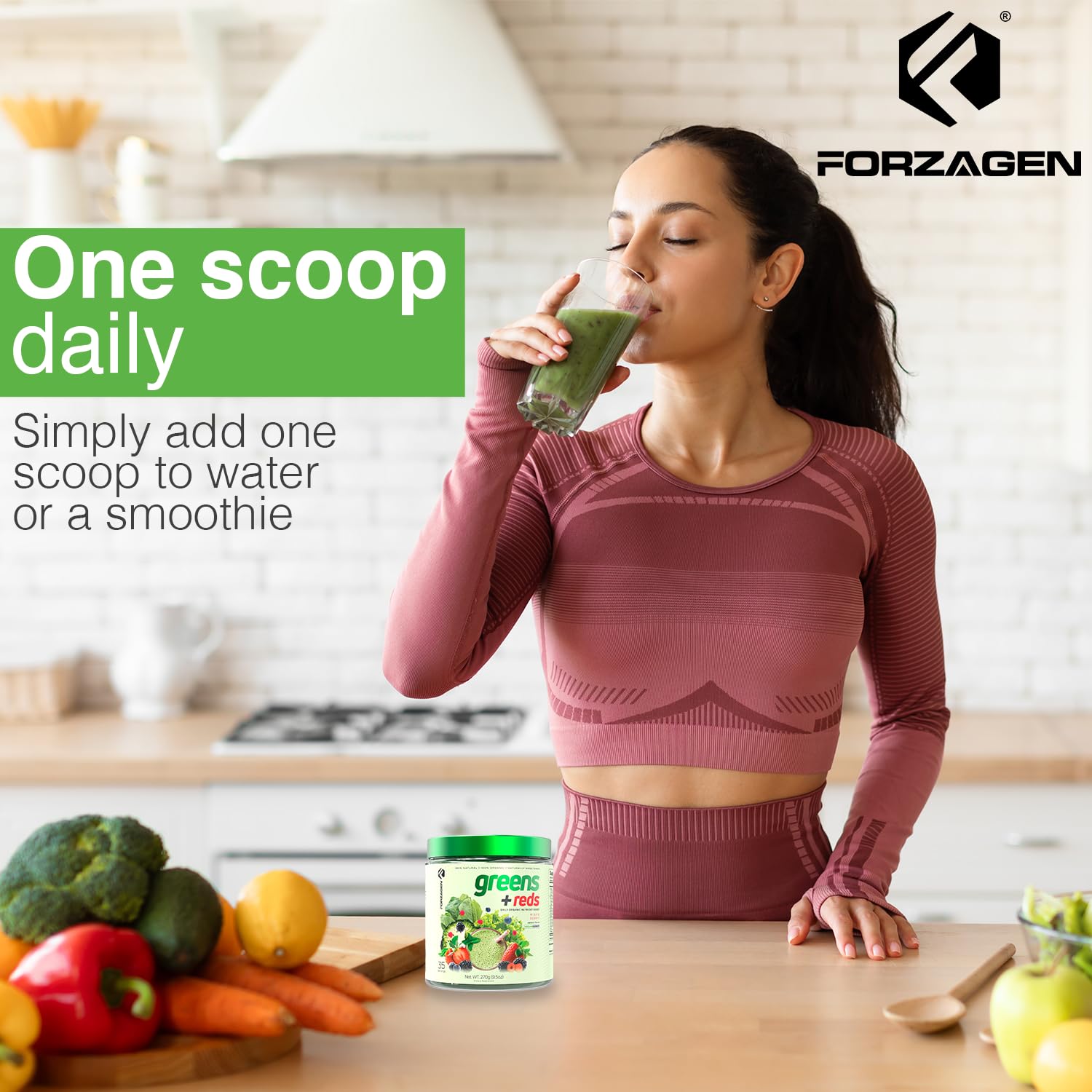 Forzagen Vegan Greens & Reds Superfood Powder - Organic Super Greens Powder | Premium Veggie Powder Supplement | 35 Servings Reds and Greens Superfood Powder Forzagen buy supplements canada