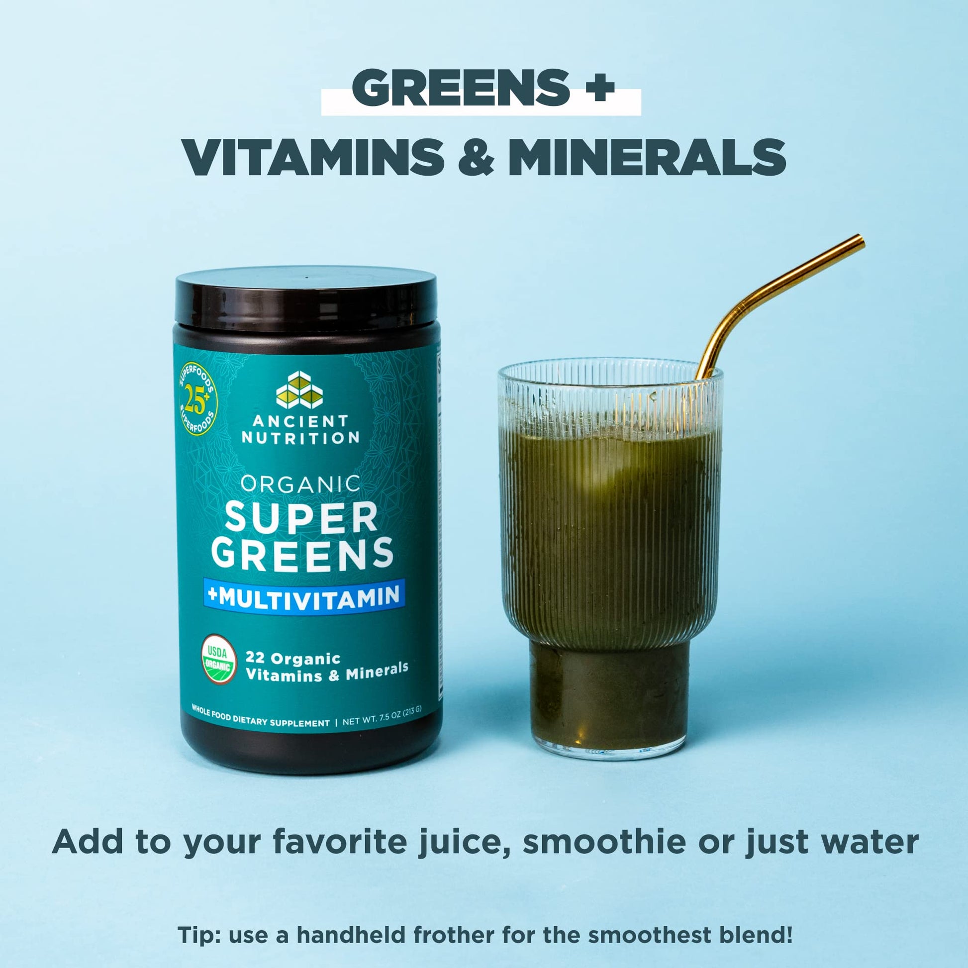 Ancient Nutrition, Vitamin Powder, One Bottle Made from Real Fruits, Vegetables and Herbs, for Digestive and Energy Support, 25 Servings, 7.5oz Ancient Nutrition buy supplements canada