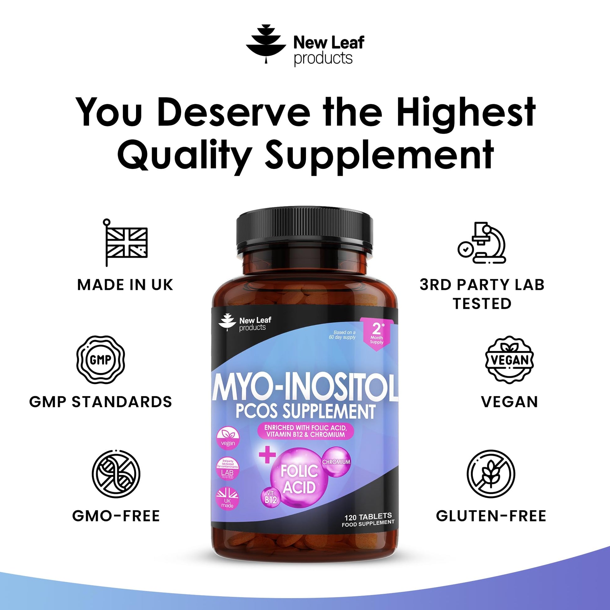 Myo-Inositol PCOS Supplement - Myo Inositol Tablets PCOS Supplement Enriched NEW LEAF PRODUCTS buy supplements canada