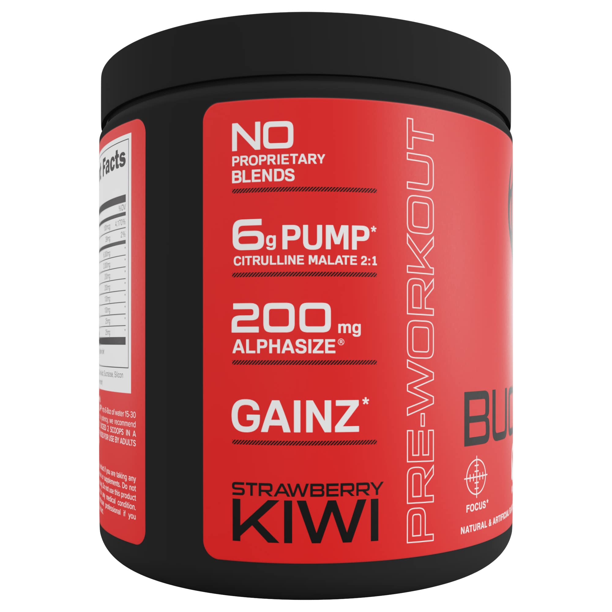 Bucked Up Pre Workout - Best Tasting - 6 Grams Citrulline, 2 Grams Beta Alanine Non Proprietary Blend, Powder (Strawberry Kiwi) Bucked Up buy supplements canada