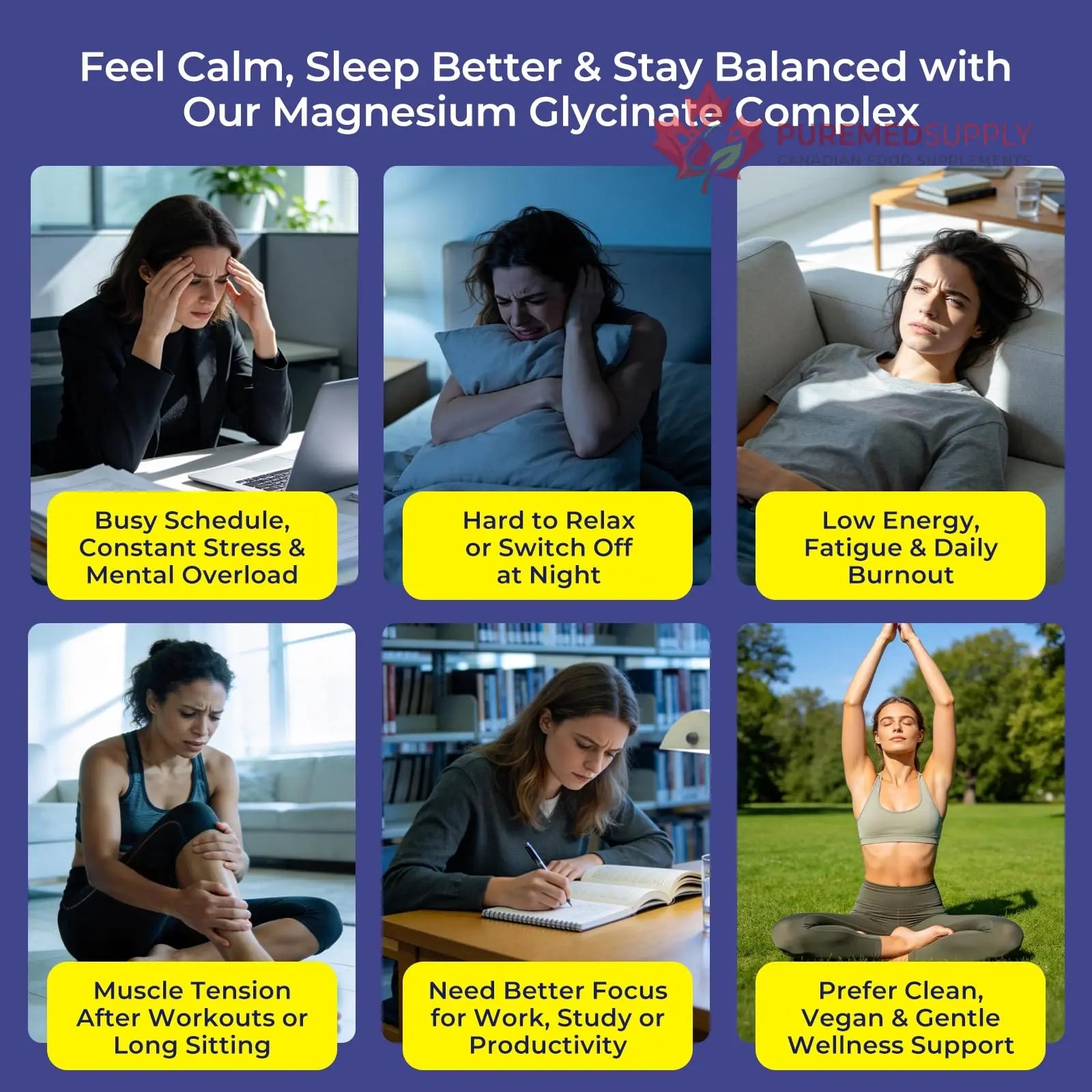 Magnesium Complex for Women & Men 1100mg, 7-in-1 Magnesium Supplement with Ashwagandha & L-Theanine for Calm & Sleep Support, High Absorption, Vegan 120 Capsules Zytheron buy supplements canada