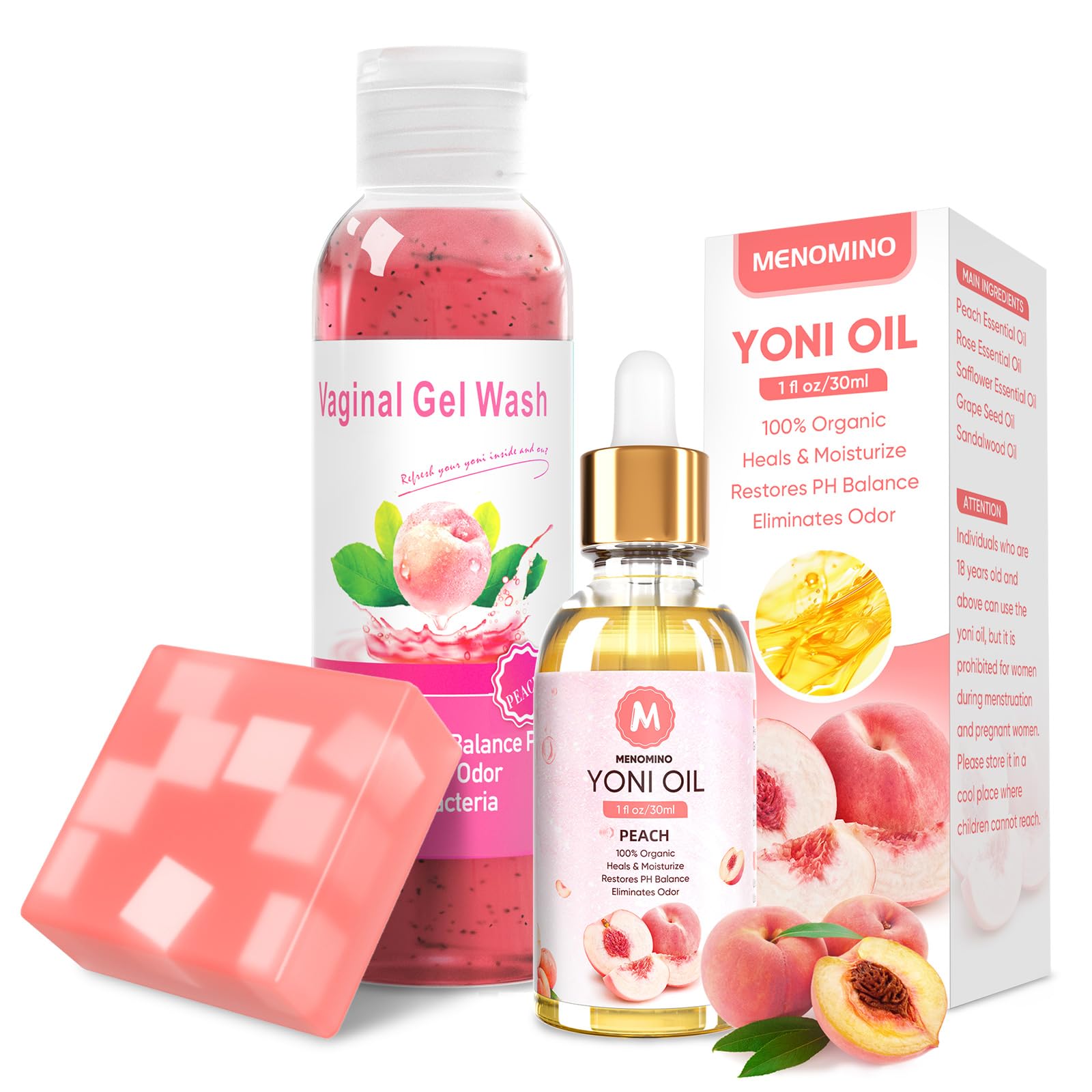 Feminine Wash & Yoni Oil & Yoni Soap Bar Set for Women, 1 Fl.Oz Natural Feminine Oil, Feminine MENOMINO buy supplements canada
