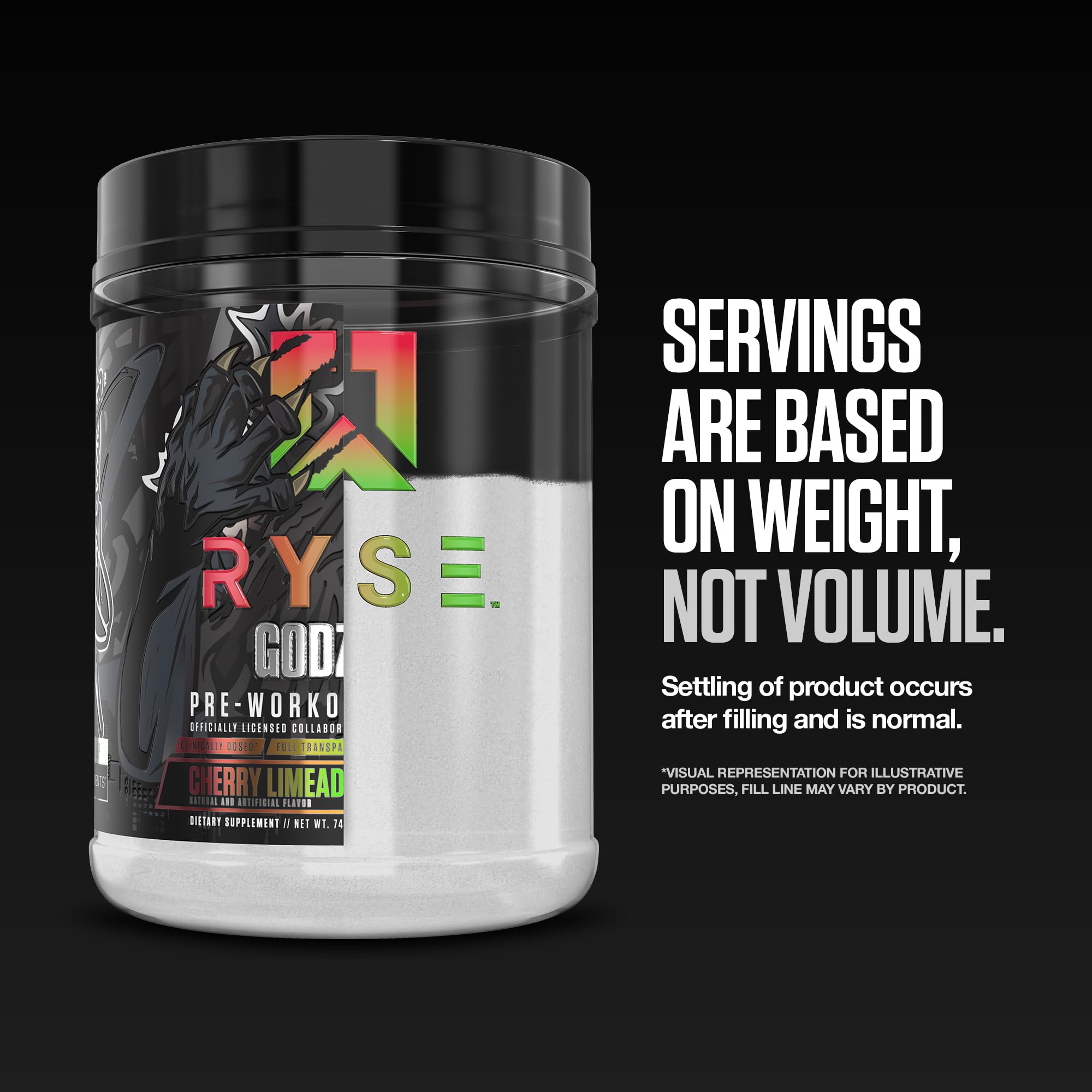RYSE Godzilla X Noel Deyzel Pre Workout Powder - Monsterberry Lime - 400mg Caffeine, High Stim Pre-Workout for Men & Women with Citrulline & Beta Alanine - Energy, Pump & Focus - 20/40 Servings RYSE Up Supplements buy supplements canada