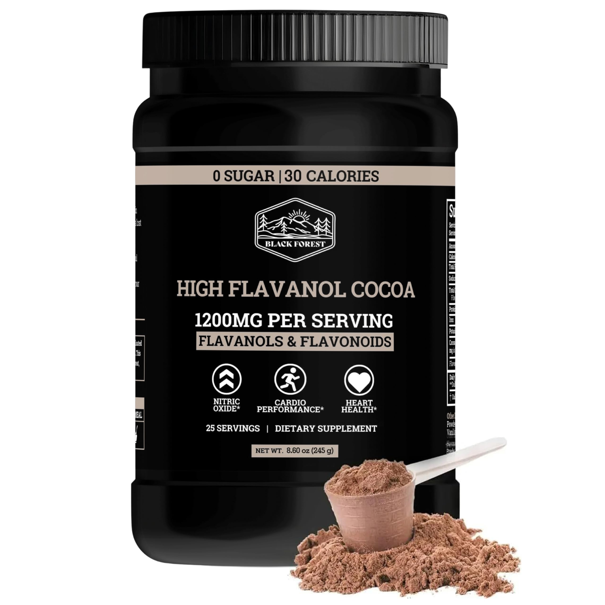 Black Forest High Flavanol Cocoa Powder (1200mg Flavanols & Flavonoids Supplements)10X More Flavanols (Epicatechin) Than Cocoa & 600mg of Epicatechin Supplement Black Forest buy supplements canada