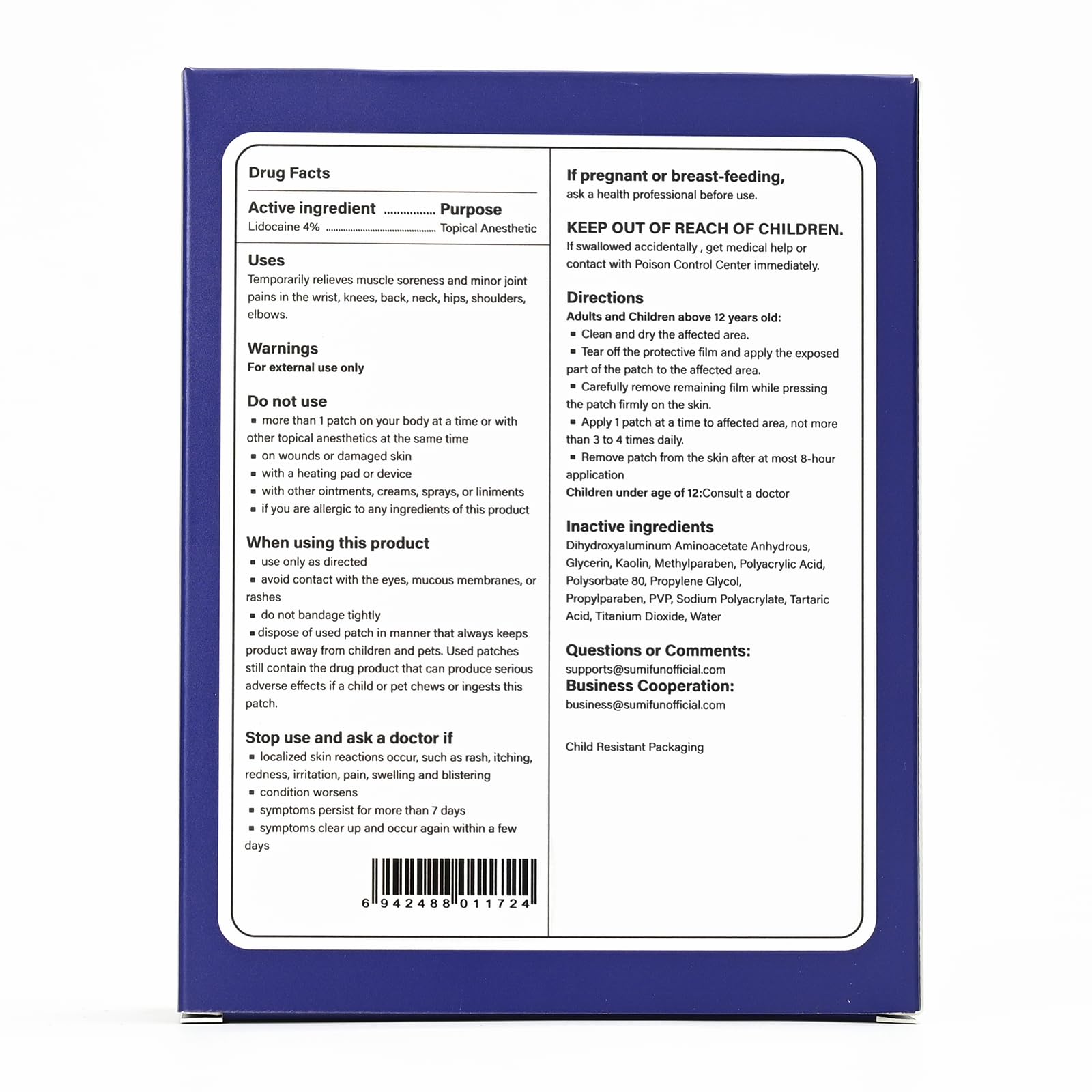 Sumifun 4% Lidocaine XL Pain Patches | Extra Large 4.72"x7.87" for Full Back & Thigh Coverage | Maximum Strength OTC Numbing | 8-Hour Medical Adhesion (X-Large, Count, 10) Sumifun buy supplements canada