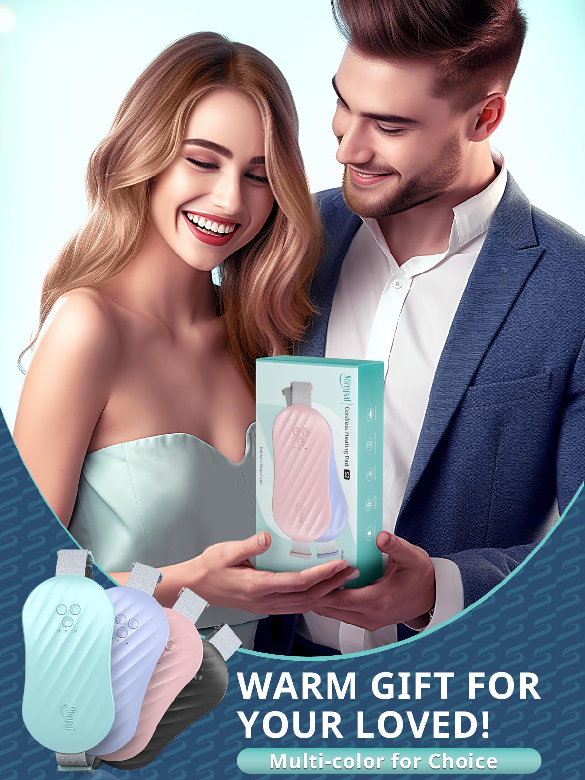 Slimpal AI Portable Heating Pad for Period Cramps, Smart AI Heat Chip, Electric Cordless Heating Belt for Back, Belly, Waist, Stomach, Menstrual Wearable Heating Pad Gifts for Girl Women Her Pink S2 Slimpal buy supplements canada