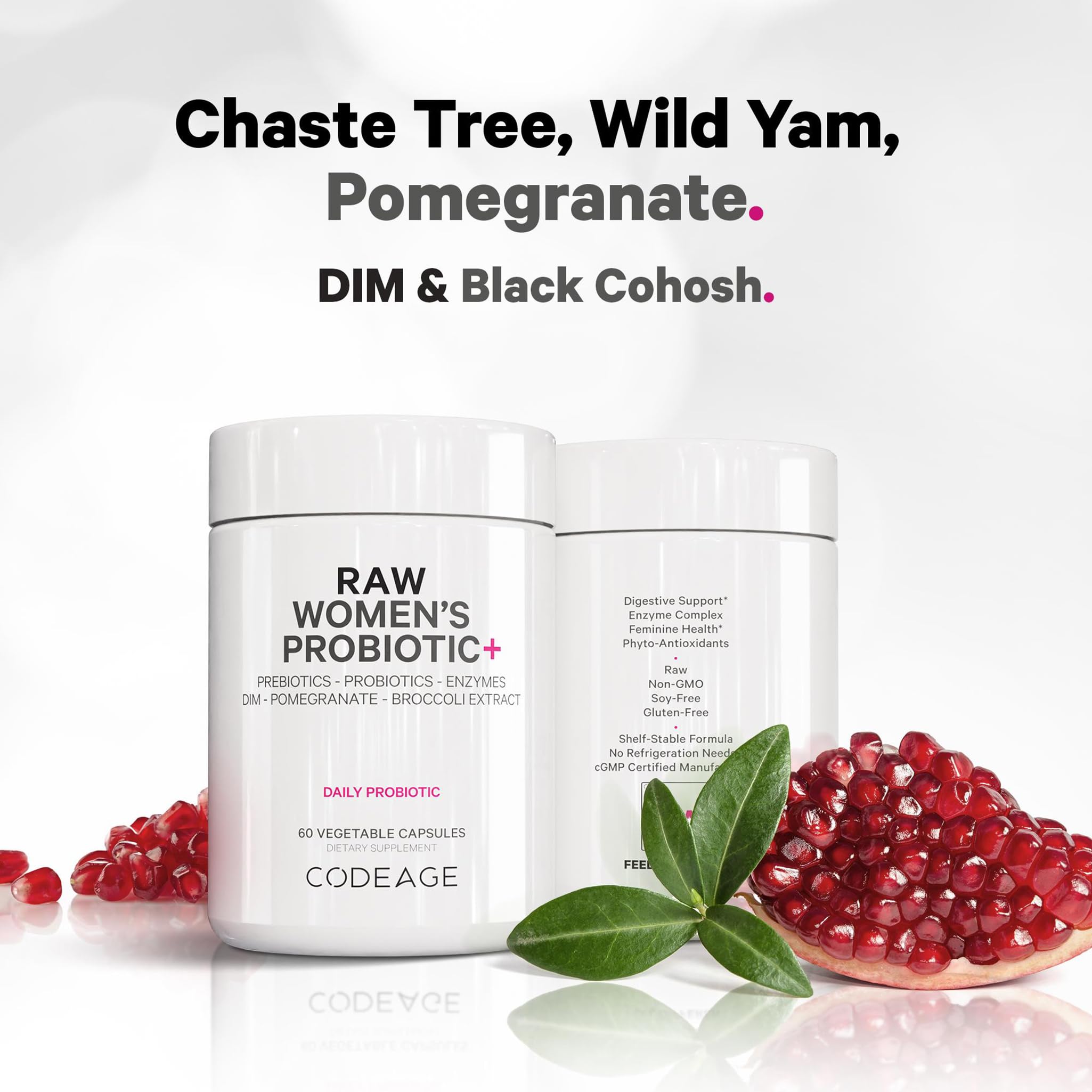 Codeage Raw Women’s Probiotic+ Supplement - 34 Probiotic Strains, 100 Billion CFUs, Digestive Enzymes, Prebiotic Blend, DIM, Herbal Extracts, Phytonutrients - Non-GMO - 30 Capsules Codeage buy supplements canada