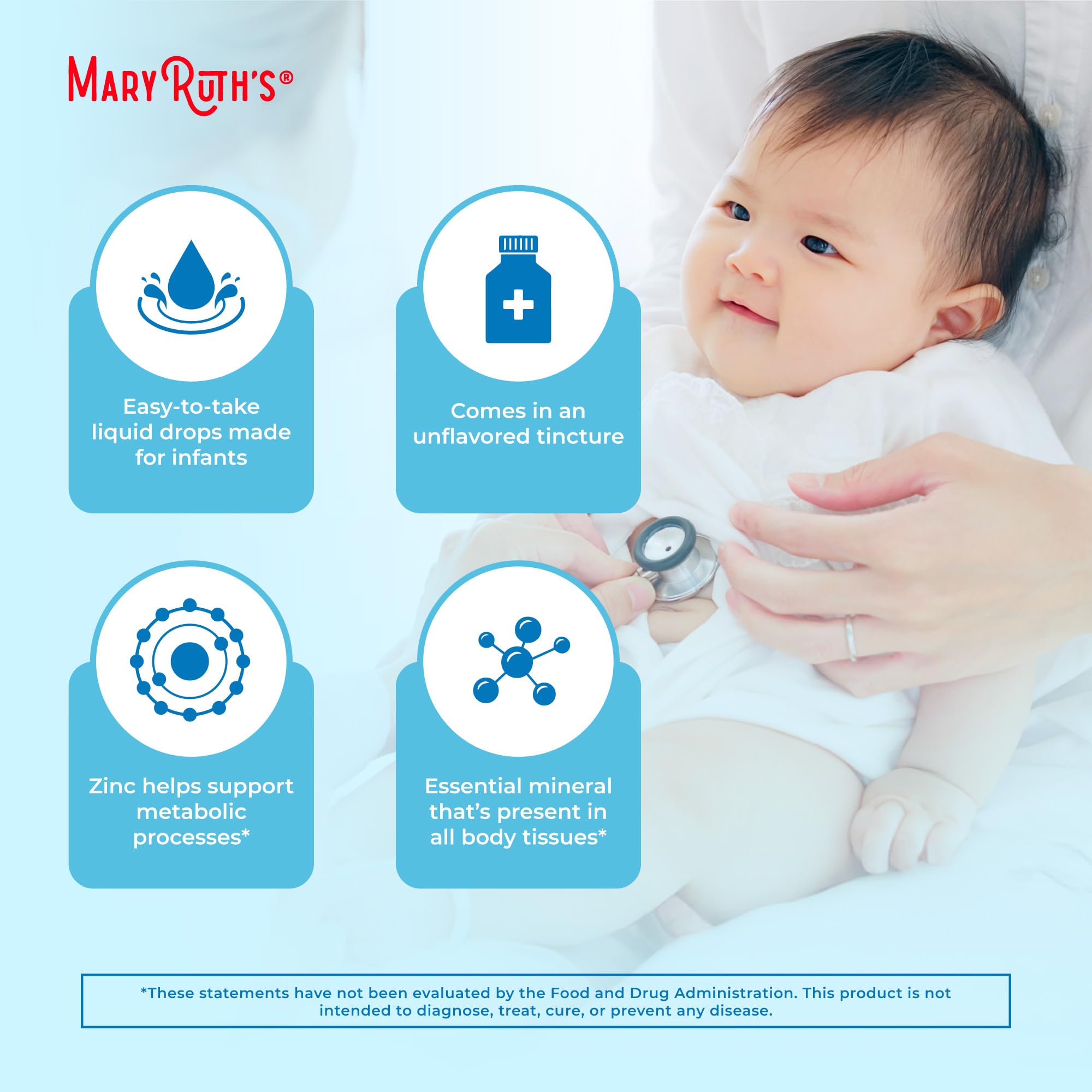 MaryRuth Organics Organic Infant Ionic Zinc Liquid Drops | Zinc Sulfate for Immune Support | Organic Glycerin | Antioxidant | Vegan | Formulated for Babies Ages 6-12 Months | 1 Month Supply | 2 Fl Oz MARYRUTH'S buy supplements canada