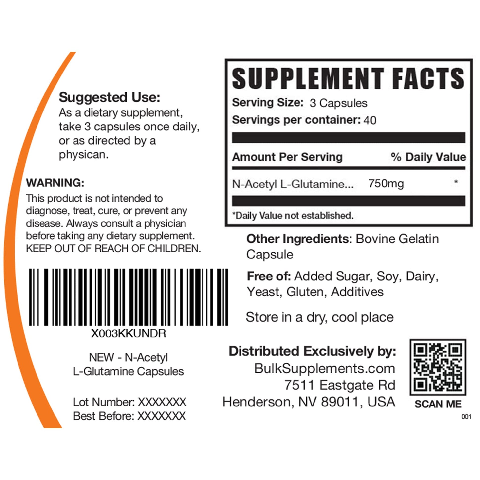 BULKSUPPLEMENTS.COM N-Acetyl L-Glutamine Capsules - Glutamine Supplement BULKSUPPLEMENTS.COM buy supplements canada