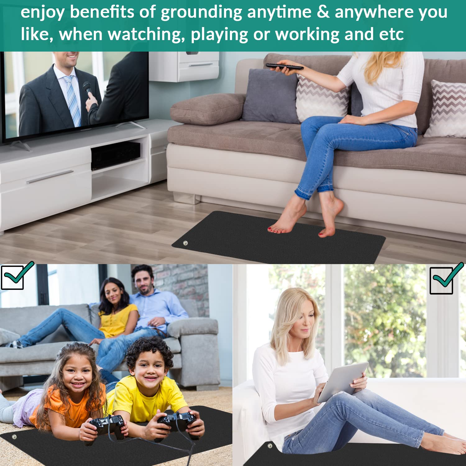 Grounding Mat for Improving Sleep, Grounding Pad for Health, Grounding Bed Mat with Grounding Cord VAJOOCLL buy supplements canada
