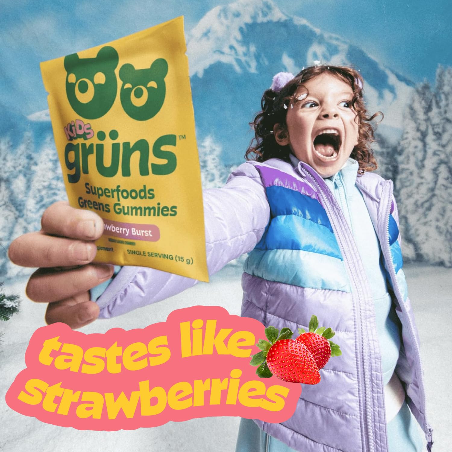 Gruns Multivitamin for Kids, Super Greens Gummies, Superfood Gummy Bears with 20+ Vitamins & Minerals, Spirulina, Chlorella, Alfalfa, Prebiotics Fiber for Digestive Health Grüns buy supplements canada