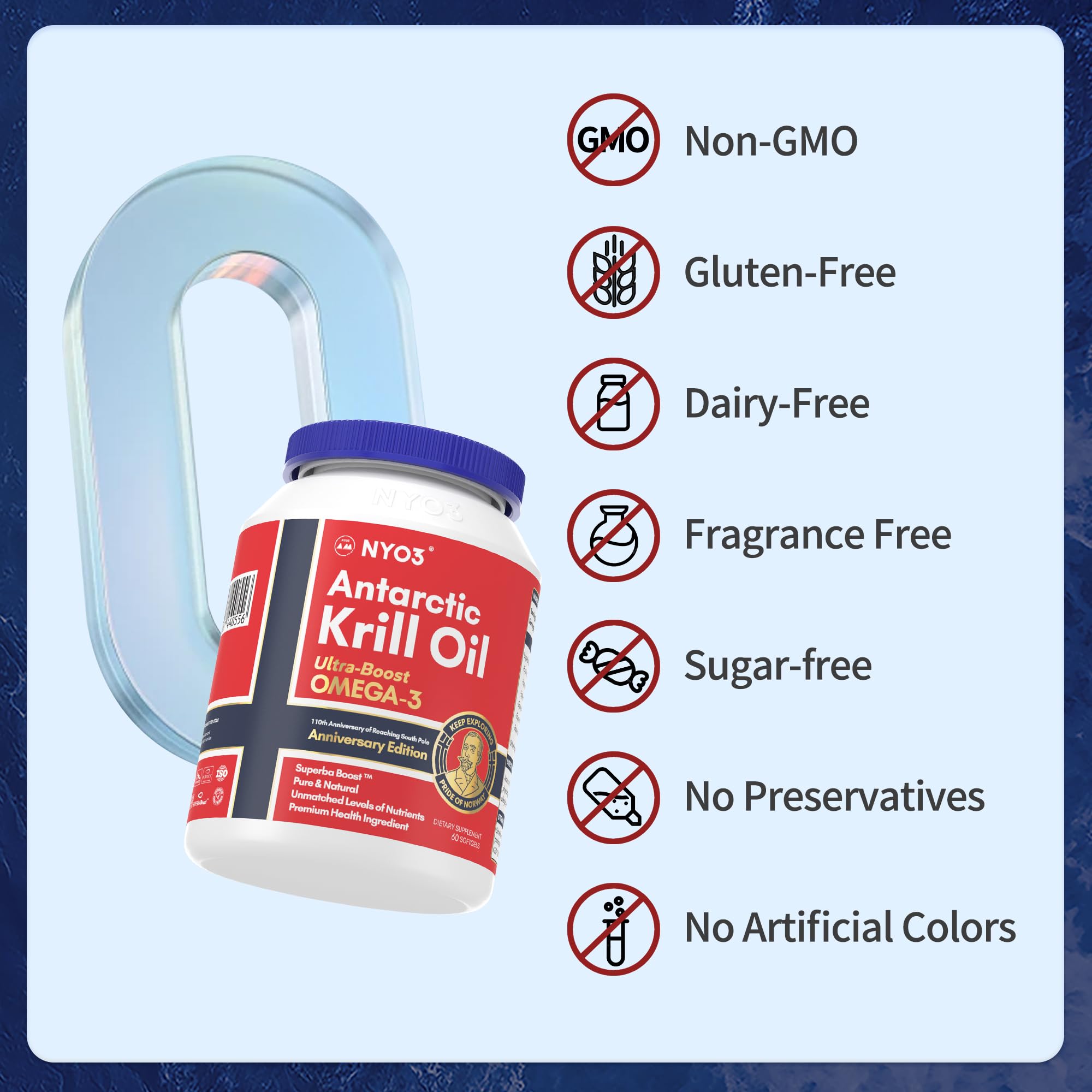 NYO3 Antarctic Krill Oil 1000mg Omega 3 Supplement, EPA & DHA, 90 Softgels Astaxanthin NYO3 buy supplements canada