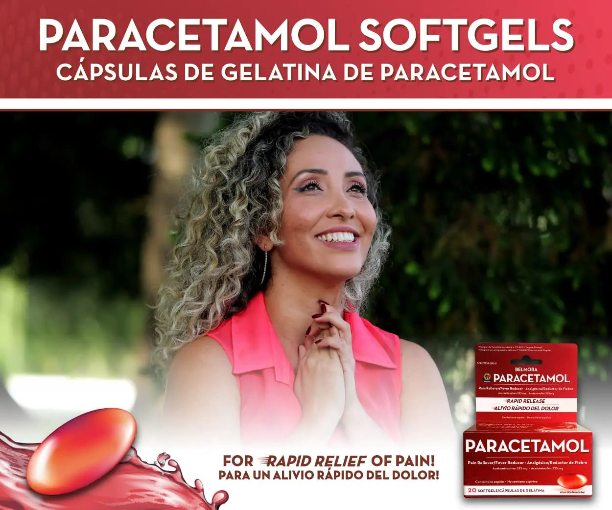 Belmora Paracetamol Acetaminophen 325mg 20 Softgels for Pain Relief, Liquid Filled Capsules for Rapid Release, Fever Reducer for Adults Extra Strength Belmora paracetamol buy supplements canada