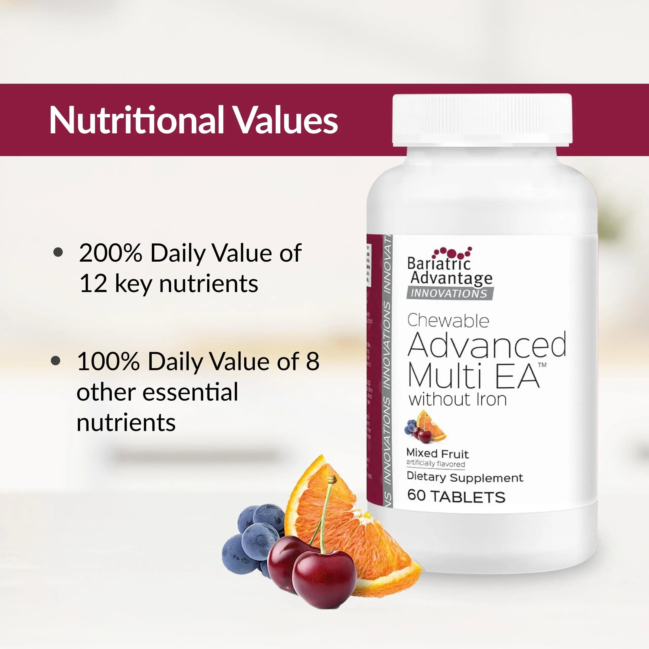 Bariatric Advantage Chewable Advanced Multi EA Without Iron - High Potency Daily Multivitamin - for Bariatric Surgery Patients Including Bariatric Advantage buy supplements canada
