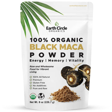 Organic Black Maca Peruvian Root Powder | Black Maca Root for Men | Natural Supplement | Essential Vitamins, Minerals & Fatty Acids Improved Energy | Immune Support (8oz, Pack of 1) Earth Circle Organics buy supplements canada