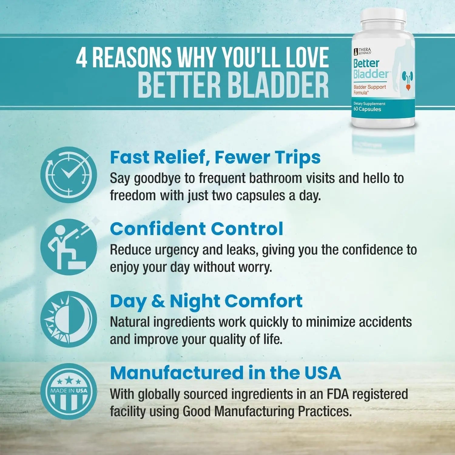 Better Bladder Control Supplement for Women & Men – Bladder Support Supplement to Help Reduce Urinary Leaks, Frequency & Urgency - 60 Count (1 Bottle) Better Bladder buy supplements canada