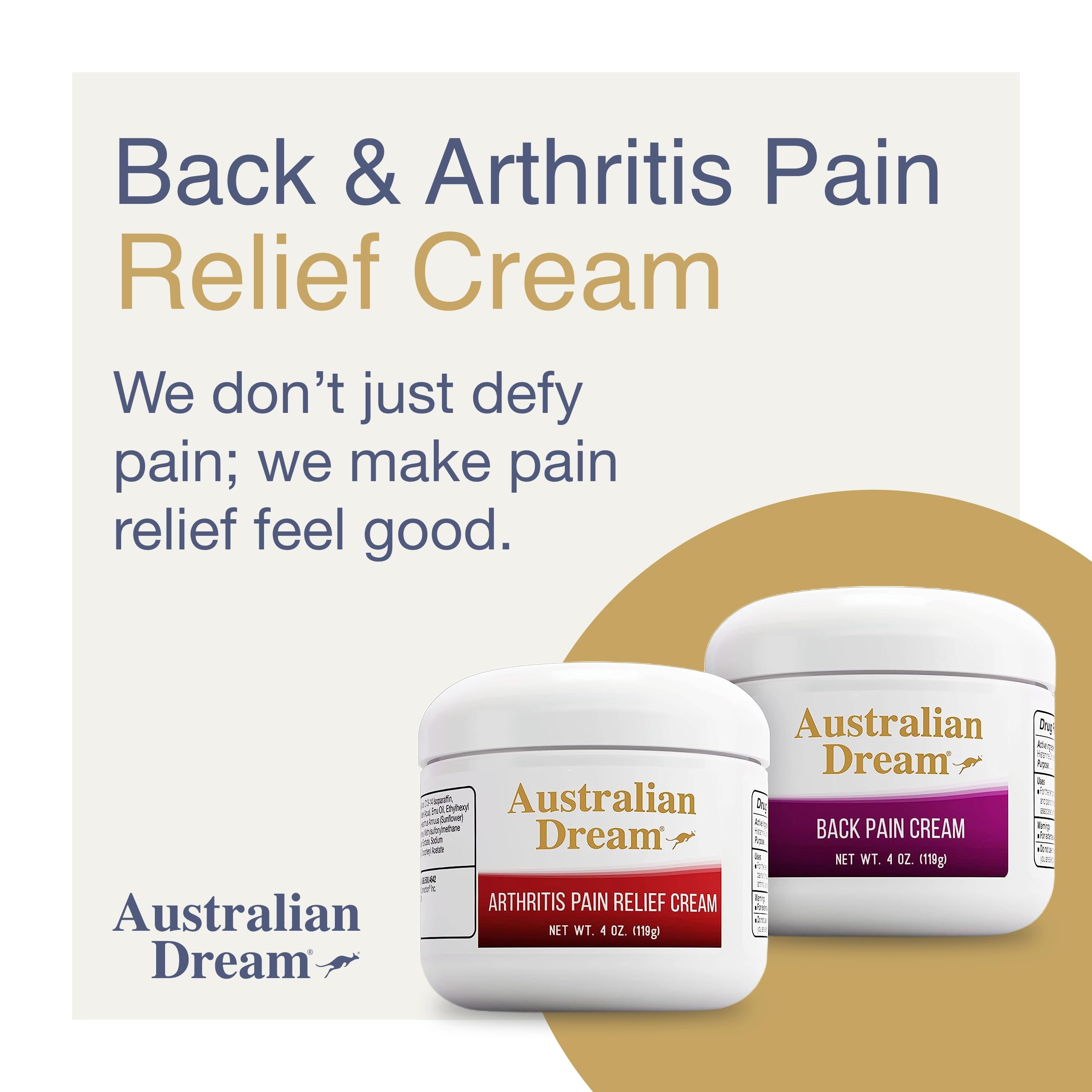 Australian Dream Arthritis Pain Relief Cream & Back Pain Cream - Soothing, Non-Greasy Pain Relief Creams - Topical Arthritis Pain Relief Good for Muscle Aches, Joint Pain, or Back Pain - 4 oz Bundle Australian Dream buy supplements canada