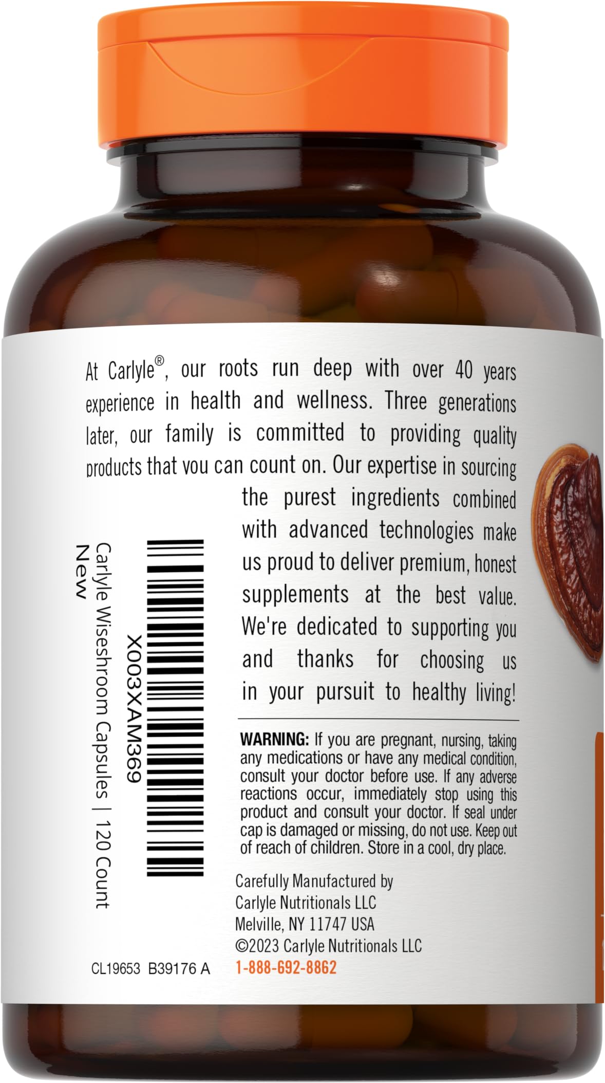 Carlyle Reishi Mushroom Capsules 5000 mg |120 Count | Non-GMO and Gluten Free Extract Carlyle buy supplements canada