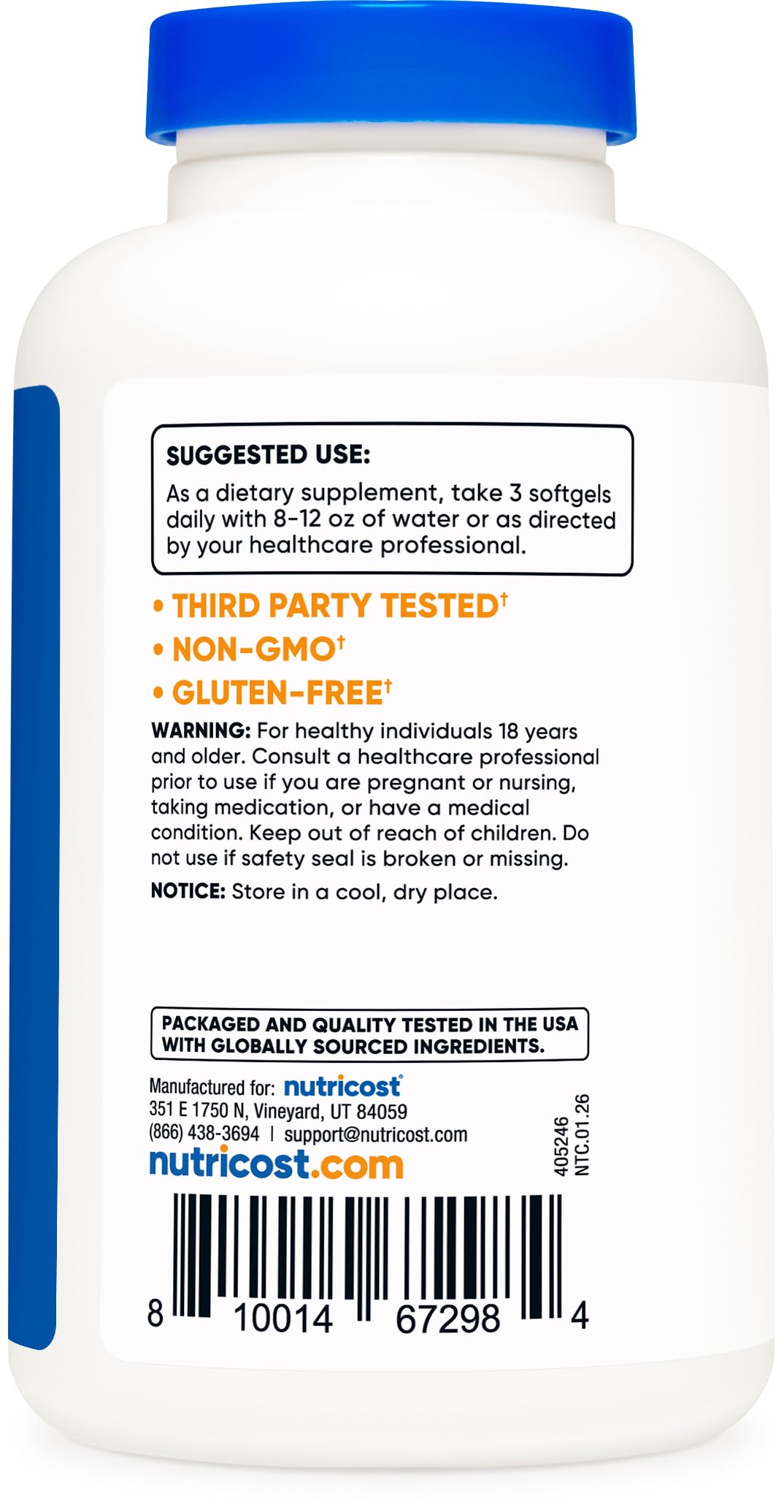 Nutricost Omega 3 Fish Oil - 2500MG, 120 Softgels (40 Serv) - Fish Oil, Wild Caught! 1200mg EPA 850mg DHA Nutricost buy supplements canada