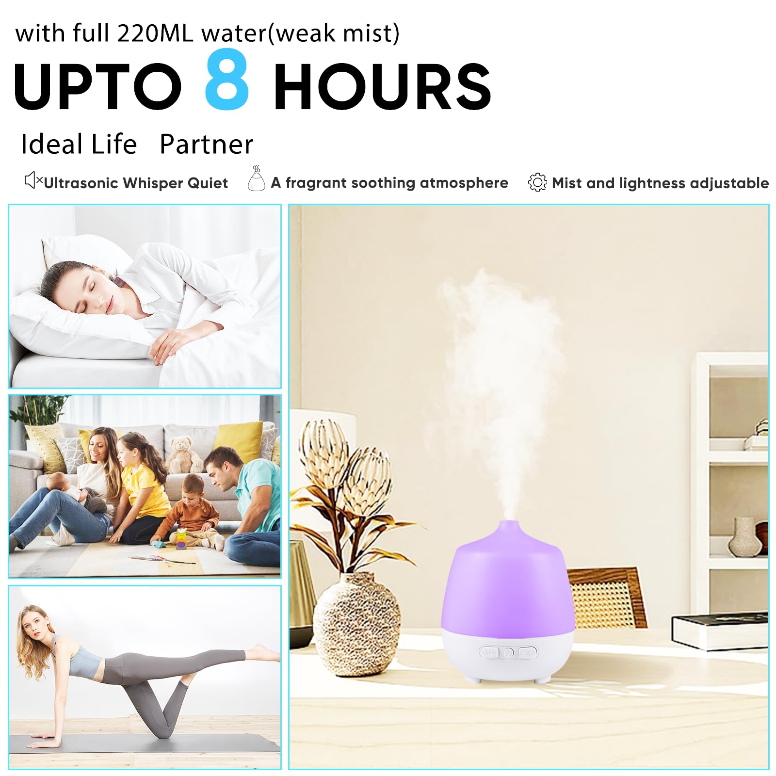 HAPPTWS 220Ml Essential Oil Diffuser - Diffusers for Essential Oils Aromatherapy Diffuser HAPPTWS buy supplements canada