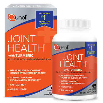 Qunol 5-in-1 Joint Support Supplement, Fast Acting, One Pill Dose, Support Healthy Inflammation Response & Discomfort Caused by Overuse of Joints, Alternative to Glucosamine Chondroitin MSM, 45 Count Qunol buy supplements canada