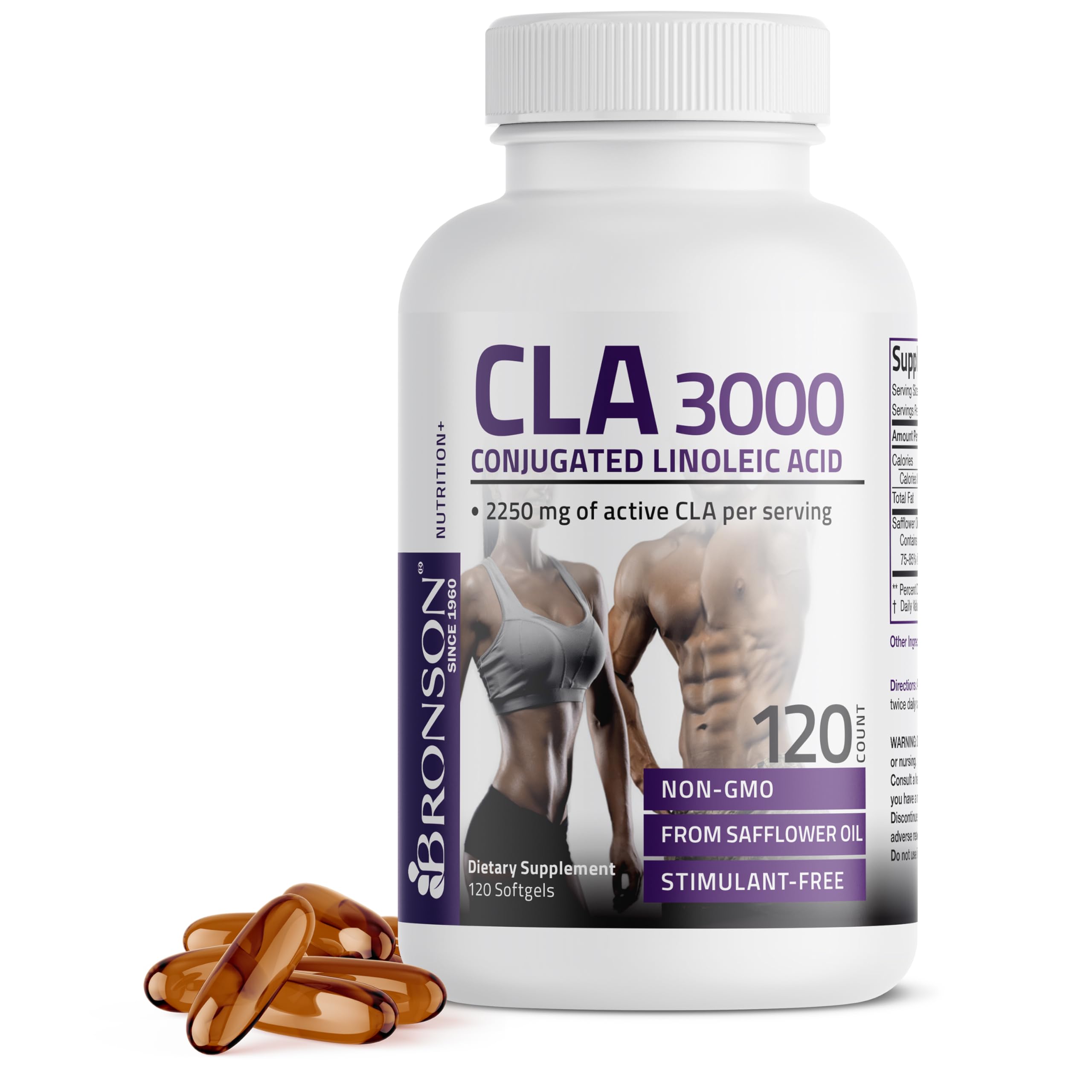 Bronson CLA 3000 Extra High Potency Supports Healthy Weight Management Lean Muscle Mass Non-Stimulating Bronson buy supplements canada