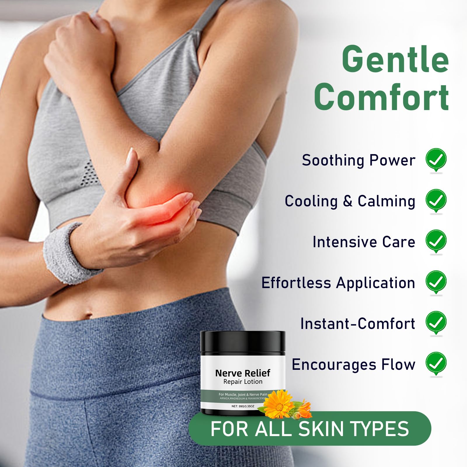 Vincofoo 2PC Nerve Relief Repair Lotion Cream, Neuropathy Lotion with Arnica, Deeply Moisturizes Skin, Keep Soft Smooth, Suitable for Muscle, Lumbar, Neck, Hands and Feet Vincofoo buy supplements canada