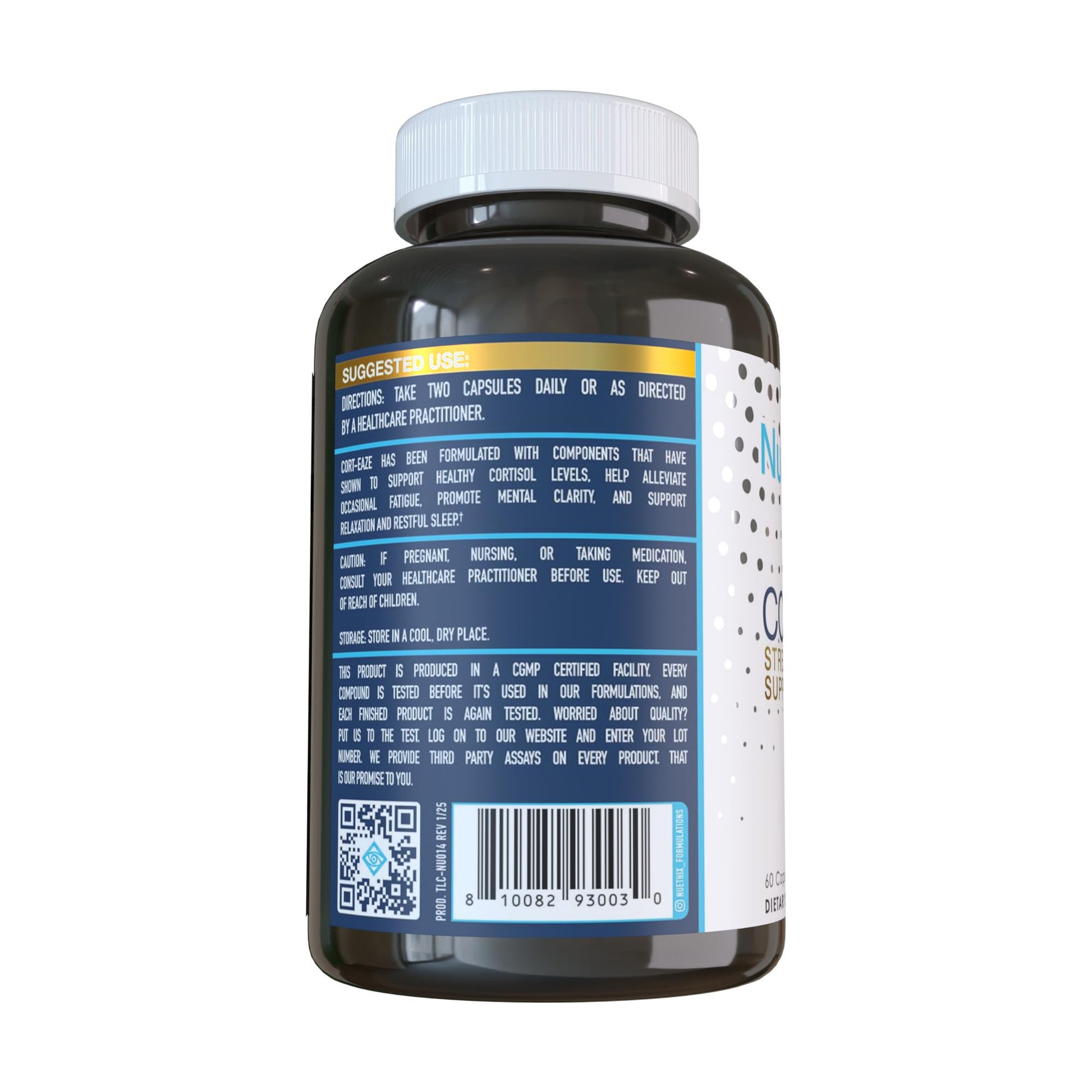 NuEthix Formulations Cort-Eaze - Cortisol Supplement - Health Support Supplement with Ashwagandha, L-Theanine & Rhodiola Rosea - Relaxation and Deep Sleep, 60 Capsules, 30 Servings NuEthix Formulations buy supplements canada