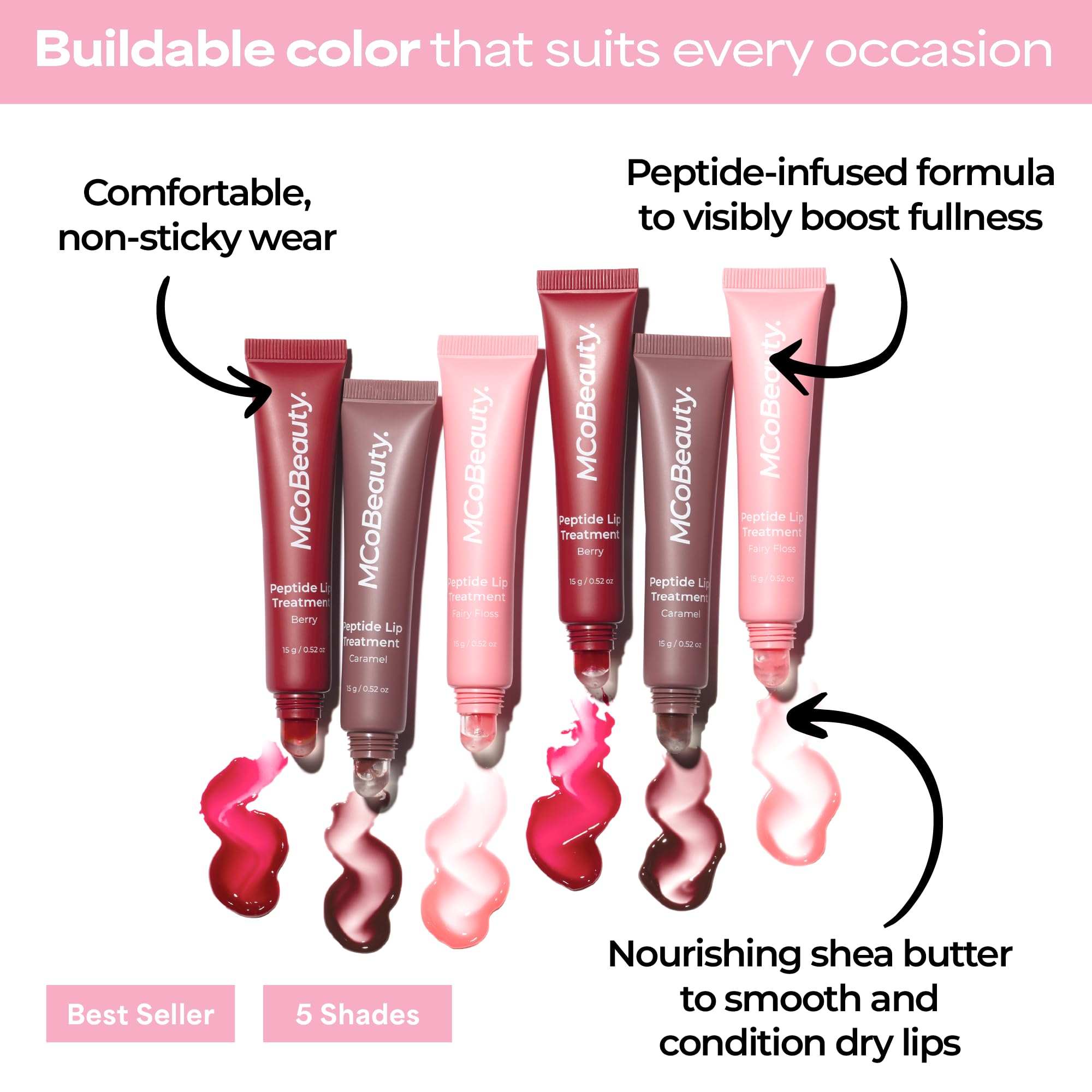 MCoBeauty Peptide Lip Treatment Caramel - Nude Brown Tinted Lip Balm Plumper Gloss for Women - Hydrating Lip Oil with Shea Butter, Peptides for Soft Plump Lips - Vegan Cruelty Free Lip Care MCoBeauty buy supplements canada