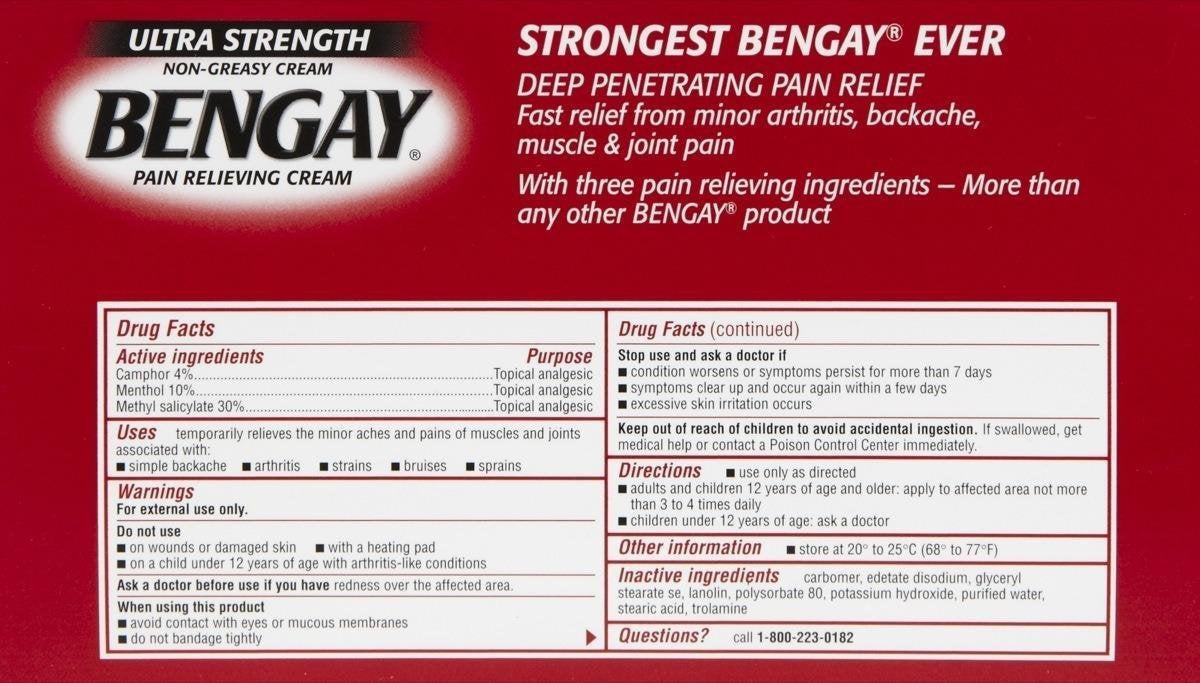 Bengay Ultra Stength Pain Relieving Cream, Non-Greasy-Ultra Strength, 2 pk Bengay buy supplements canada
