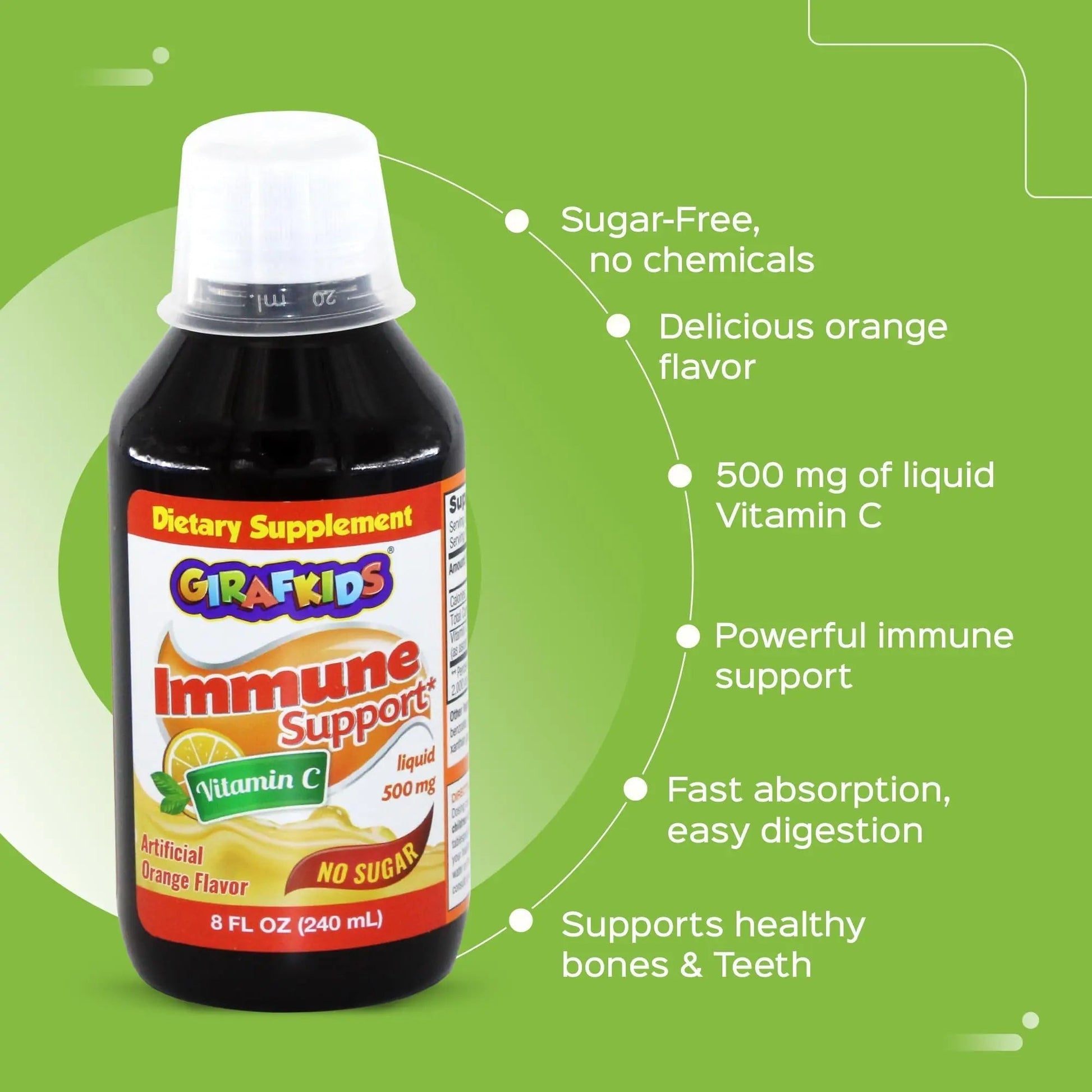 GirafKids Multivitamin Syrup + Liquid Vitamin C Bundle for Kids Ages 4+ | Omega-3, Beta Glucan, Folic Acid & Antioxidant Support | Peach & Orange Flavors PHARMADEL buy supplements canada