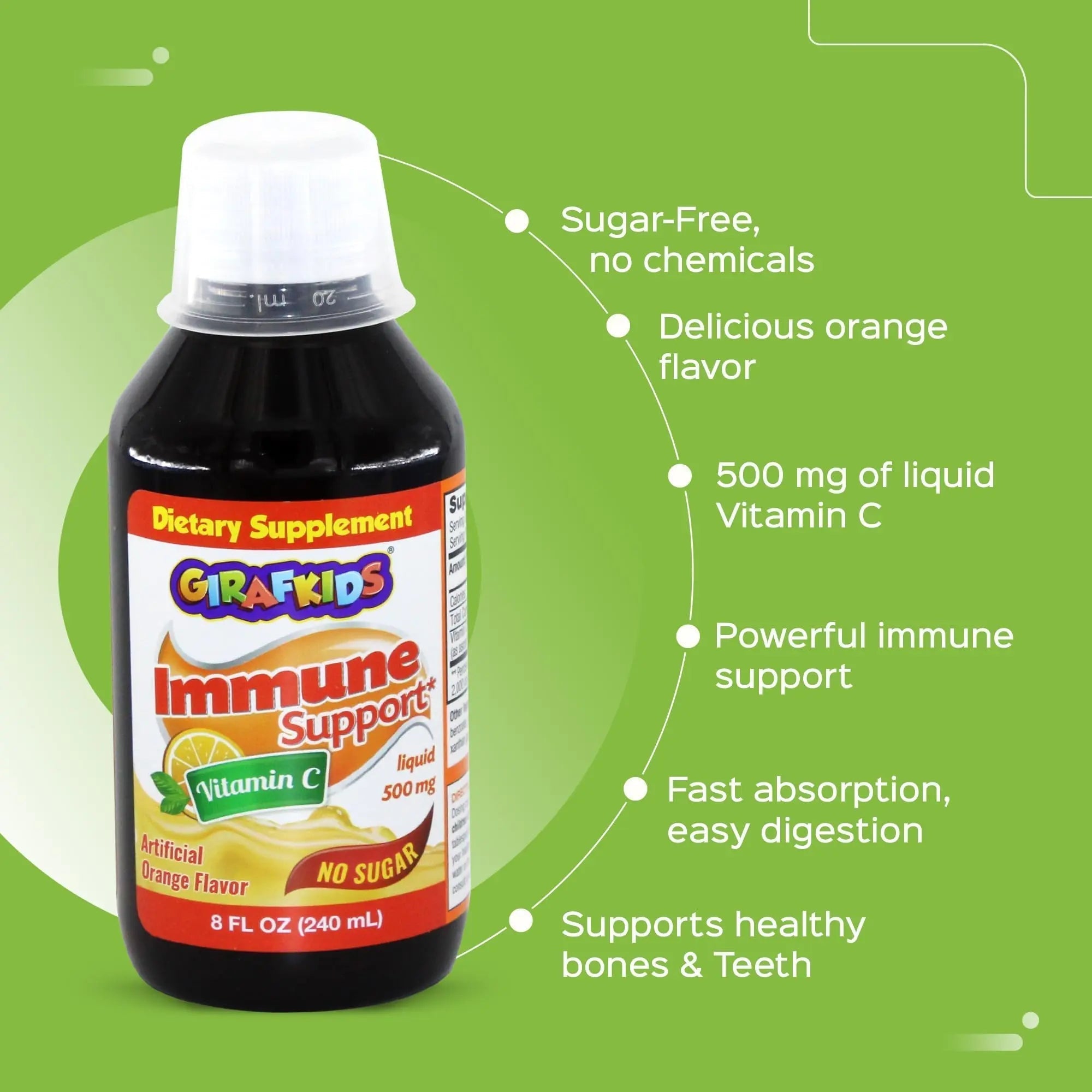 GirafKids Multivitamin Syrup + Liquid Vitamin C Bundle for Kids Ages 4+ | Omega-3, Beta Glucan, Folic Acid & Antioxidant Support | Peach & Orange Flavors PHARMADEL buy supplements canada