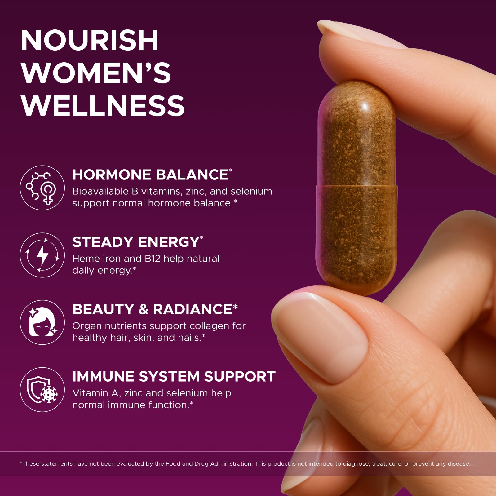 Primal Beef Organ Supplement for Women, Grass-Fed Ancestral Superfood Supplement with Uterus & Liver for Hormone Balance & Queen Energy - 60 Day Supply Wellanova buy supplements canada