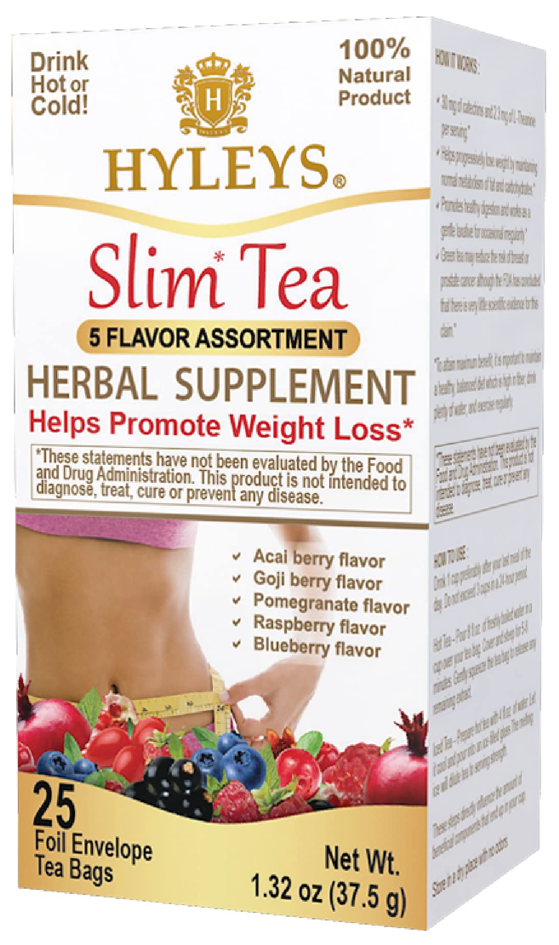 Hyleys Slim Tea 5 Flavor Assortment - Weight Loss Herbal Supplement Cleanse Hyleys Tea buy supplements canada