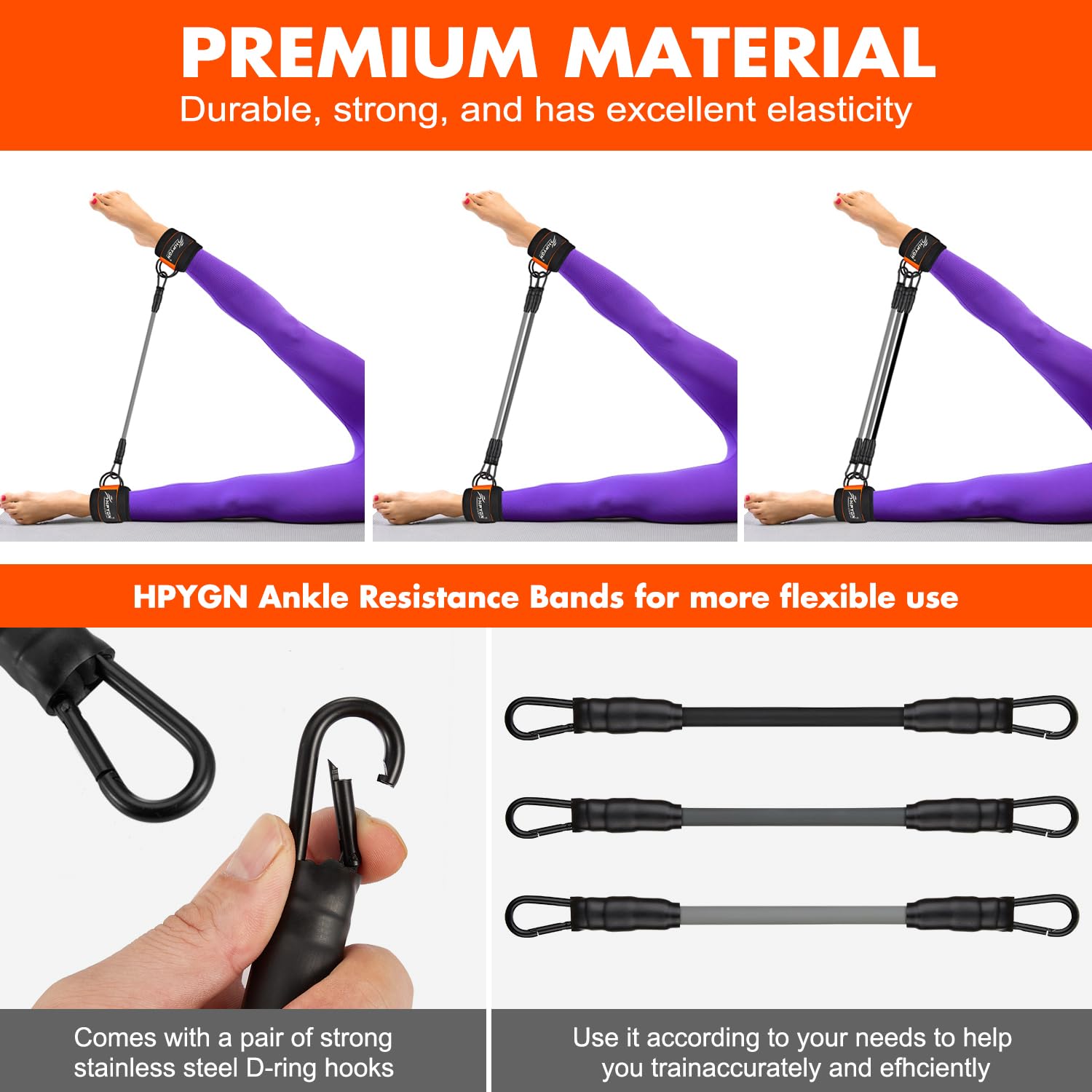 Ankle Resistance Bands with Cuffs for Leg and Glute Training - Exercise Equipment HPYGN buy supplements canada