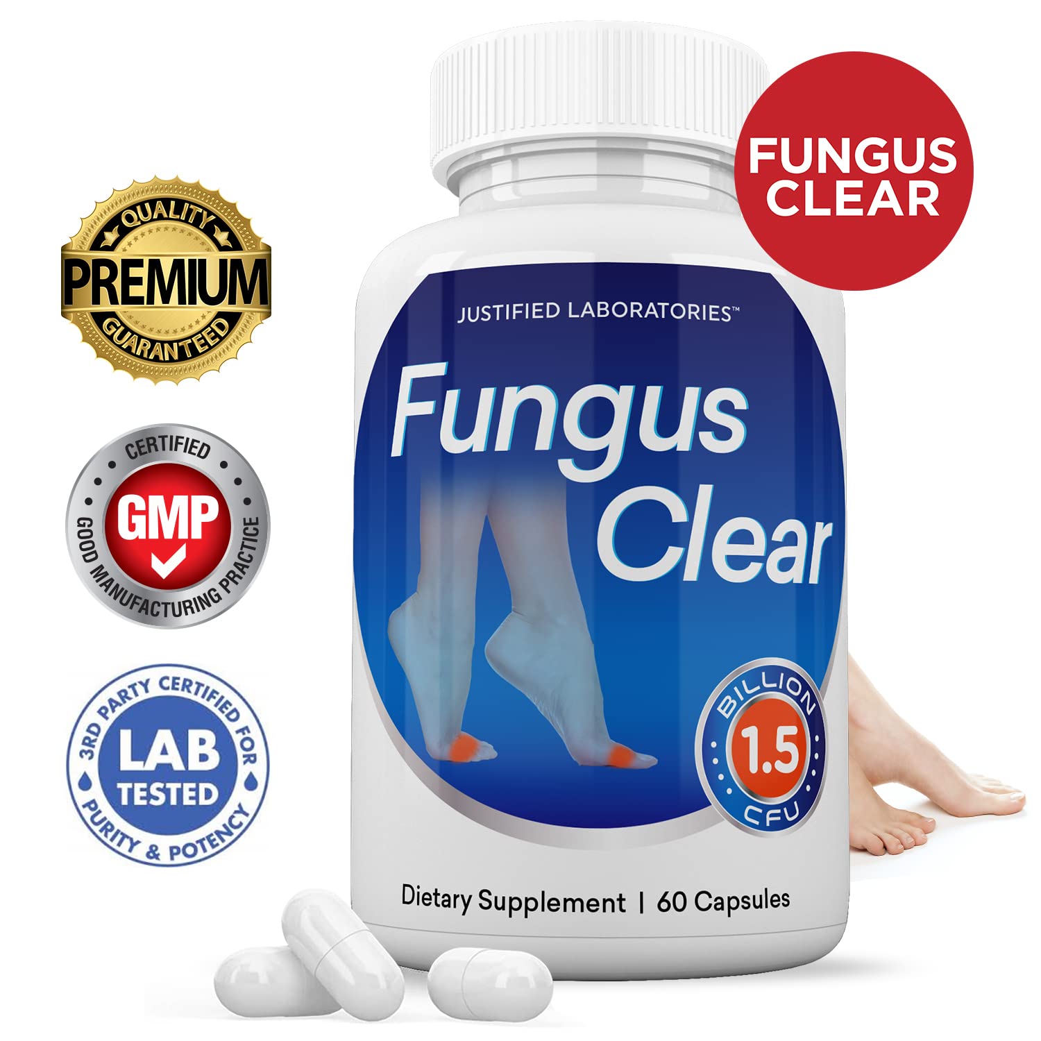 Justified Laboratories (2 Pack) Fungus Clear 1.5 Billion CFU Probiotic Pills 120 Capsules Justified Laboratories buy supplements canada