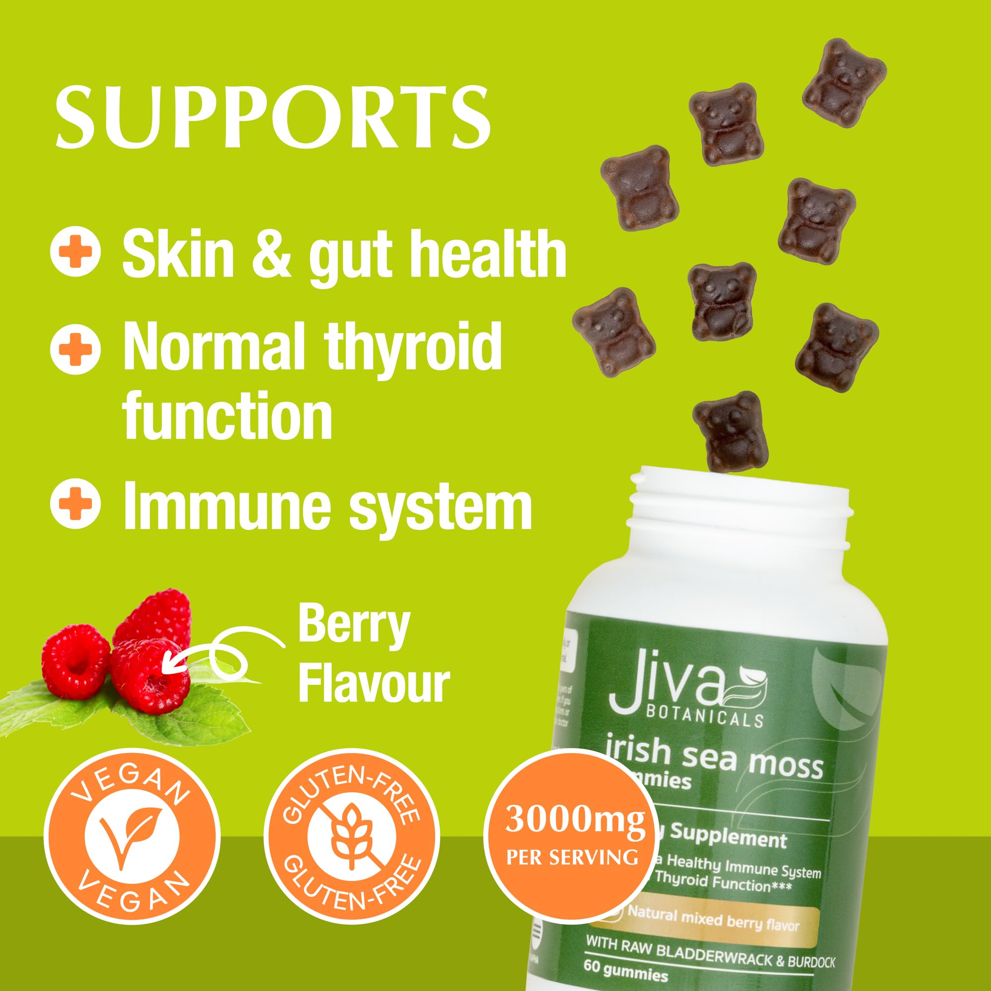 Jiva Botanicals - Irish Sea Moss Gummies with Bladderwrack & Burdock Root 3000mg Jiva Botanicals buy supplements canada