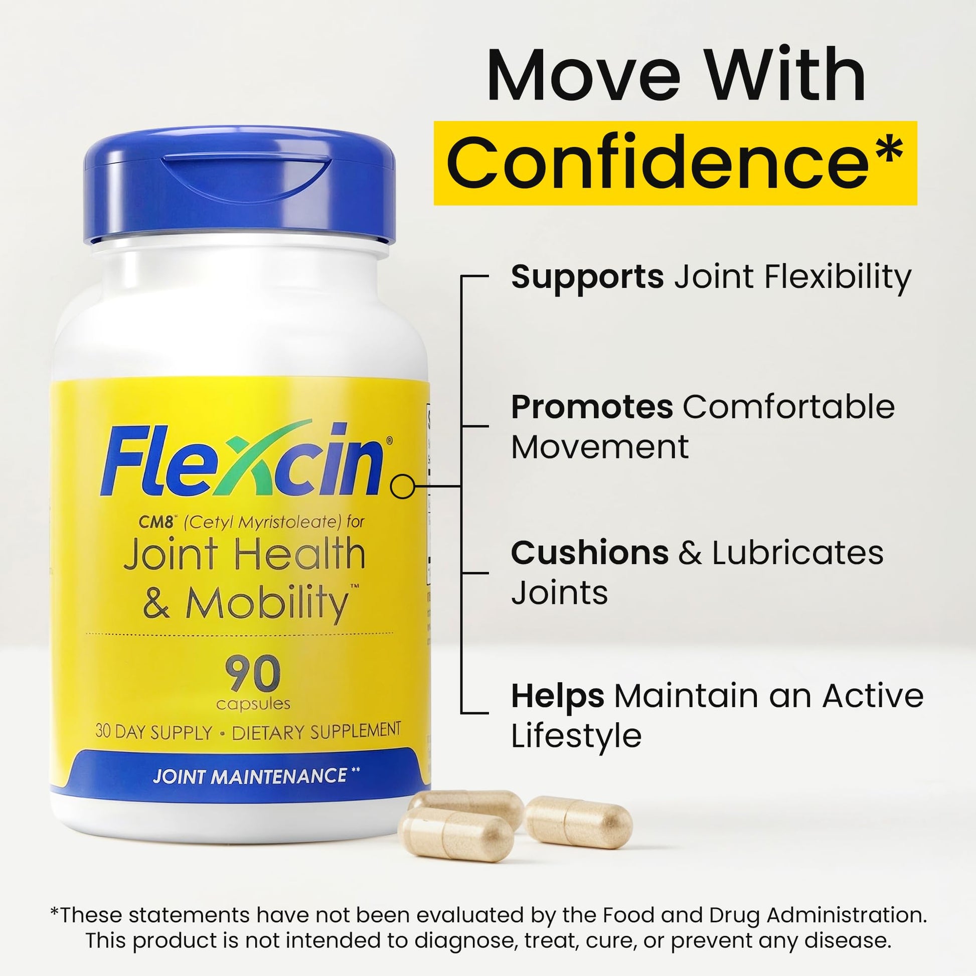 Flexcin Joint Health & Mobility Formula with CM8 (Cetyl Myristoleate) - Joint Supplements for Men and Women with Glucosamine, MSM, Collagen Type II - 90 Capsules Flexcin buy supplements canada