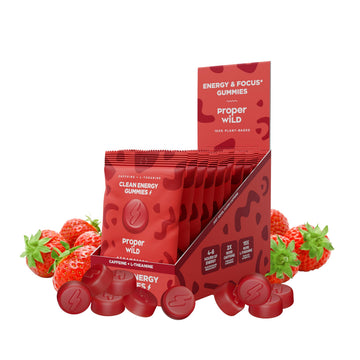 Proper Wild Energy Chews & Gummies for Focus & Clean Energy, Vegan with L-Theanine & Organic Caffeine, Plant-Based, Gluten-Free, Non-GMO, Strawberry (10-Pack) Proper Wild buy supplements canada