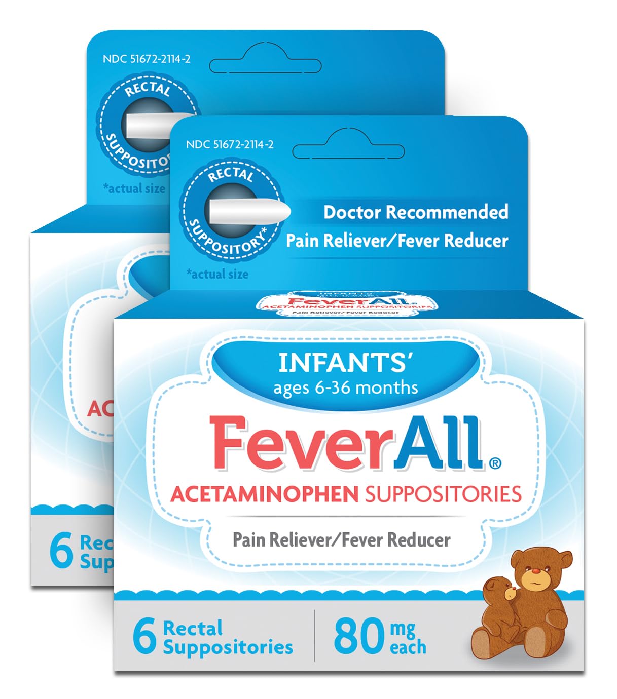 Feverall Infant Acetaminophen Suppositories 6 Rectal Suppositories 80mg Each Pain Reliever/Fever Reducer. Paraben Free, No Artificial Colors or Other preservatives. Ages 6-36 Months (Pack of 2) Feverall buy supplements canada